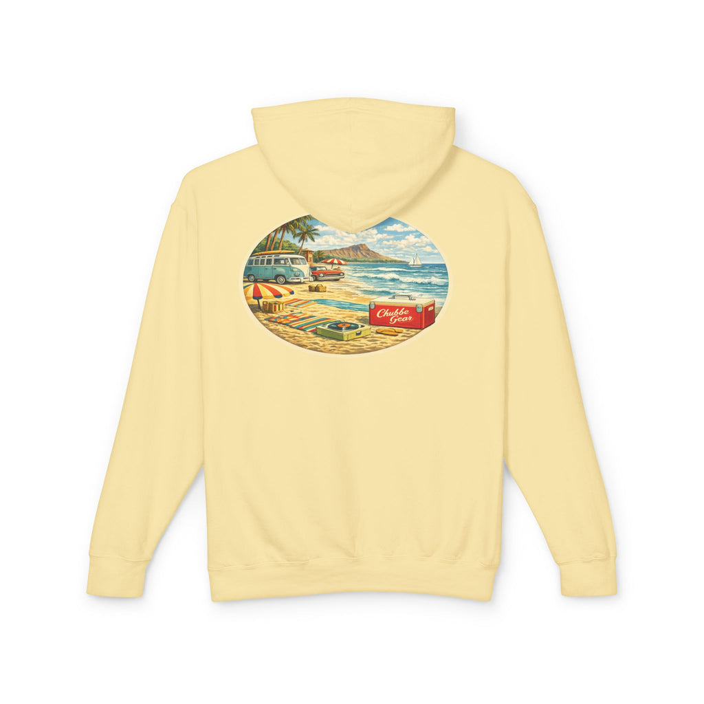 Chubba Gear Vintage Beach Hoodie – Retro Surf Graphic Lightweight Pullover