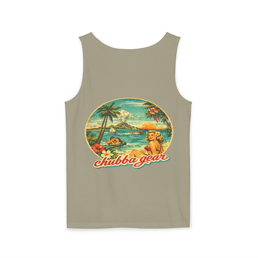 Chubba Gear Vintage Hawaiian Tank Top – Retro Beach Surf Graphic