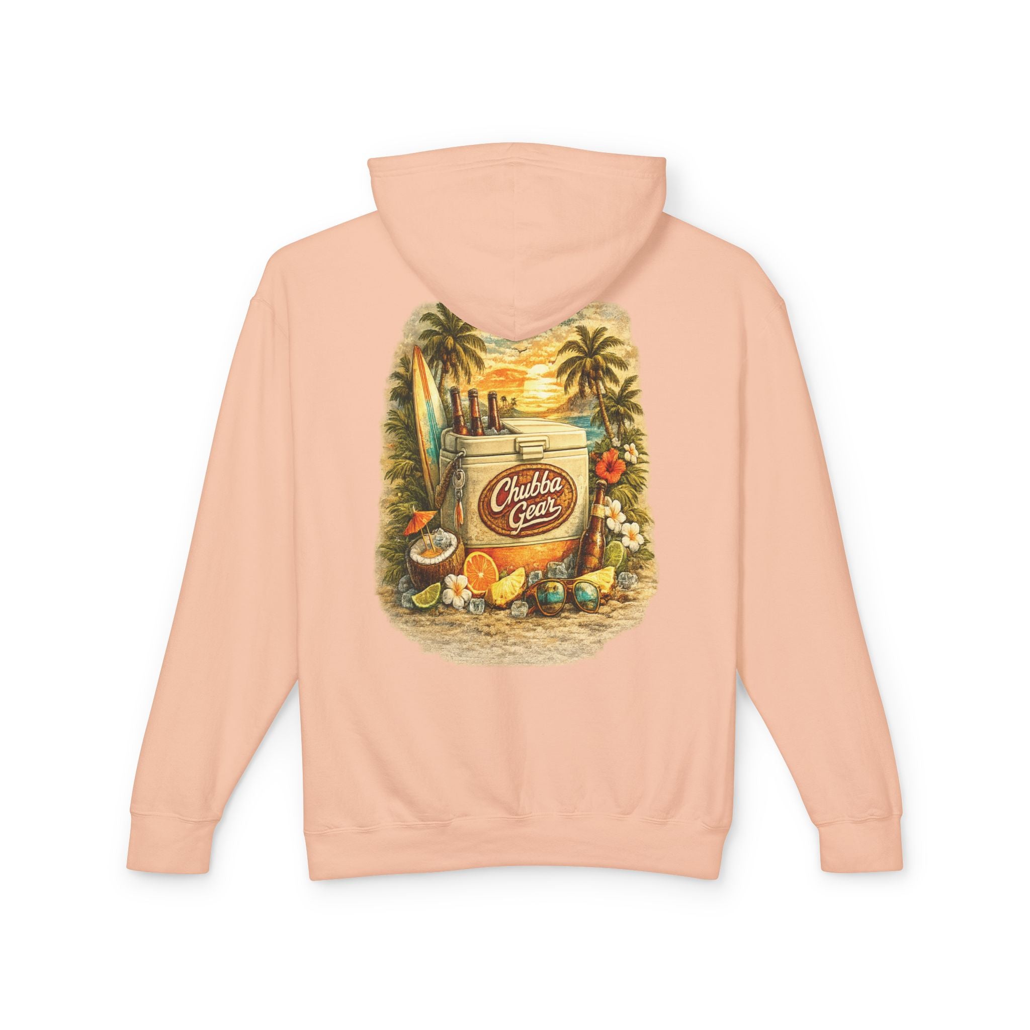 CHUBBA GEAR Vintage Beach Hoodie – Retro Surf Cooler Graphic Pullover Sweatshirt