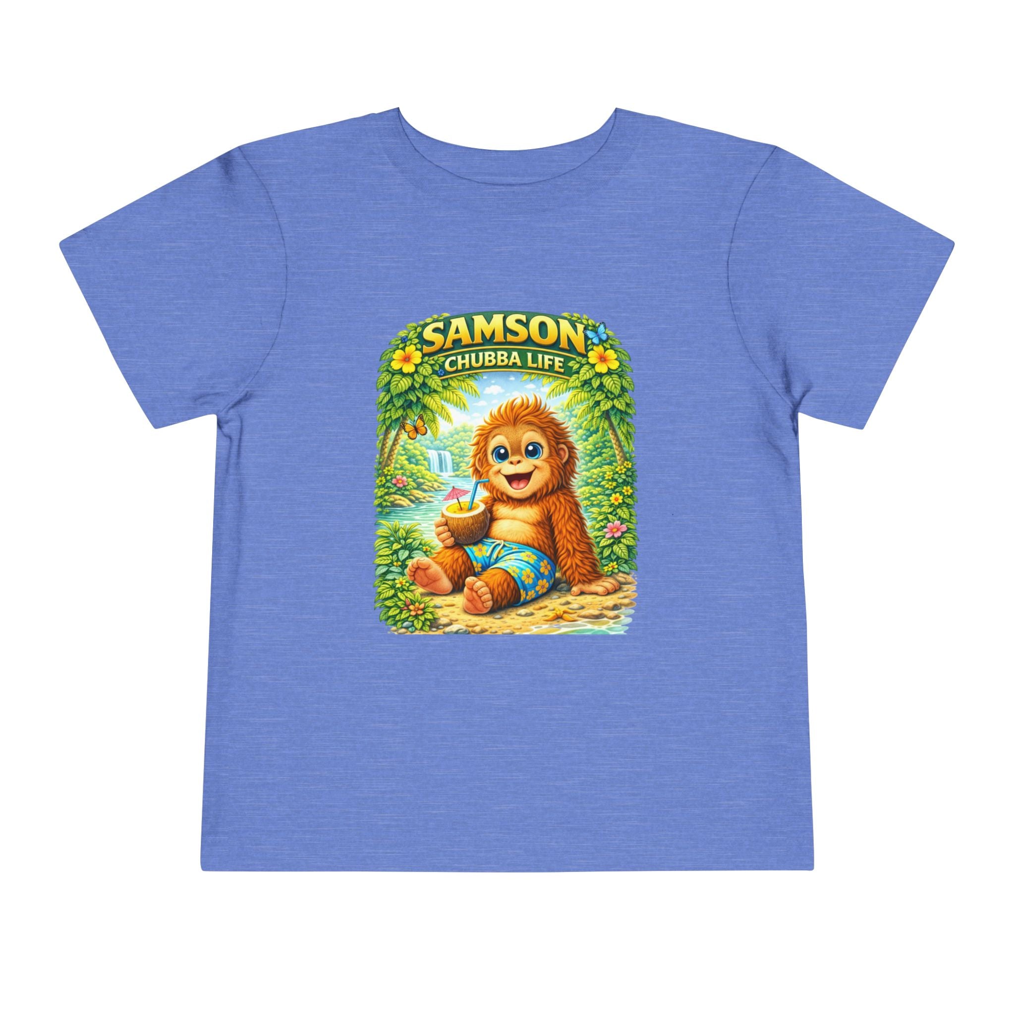 CHUBBA GEAR Samson Chubba Life Toddler Tee - Cute Tropical Orangutan Shirt for Kids