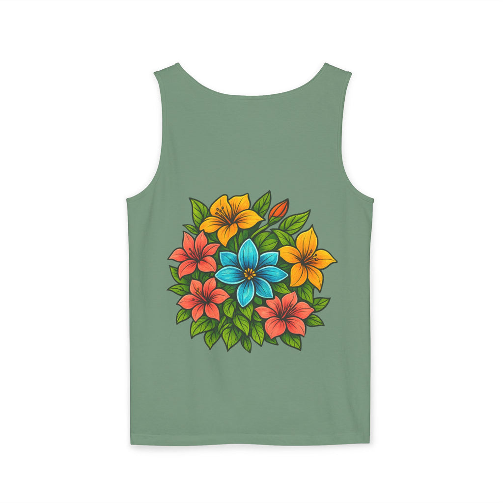 CHUBBA GEAR Floral Monogram Tank Top Tropical Wreath