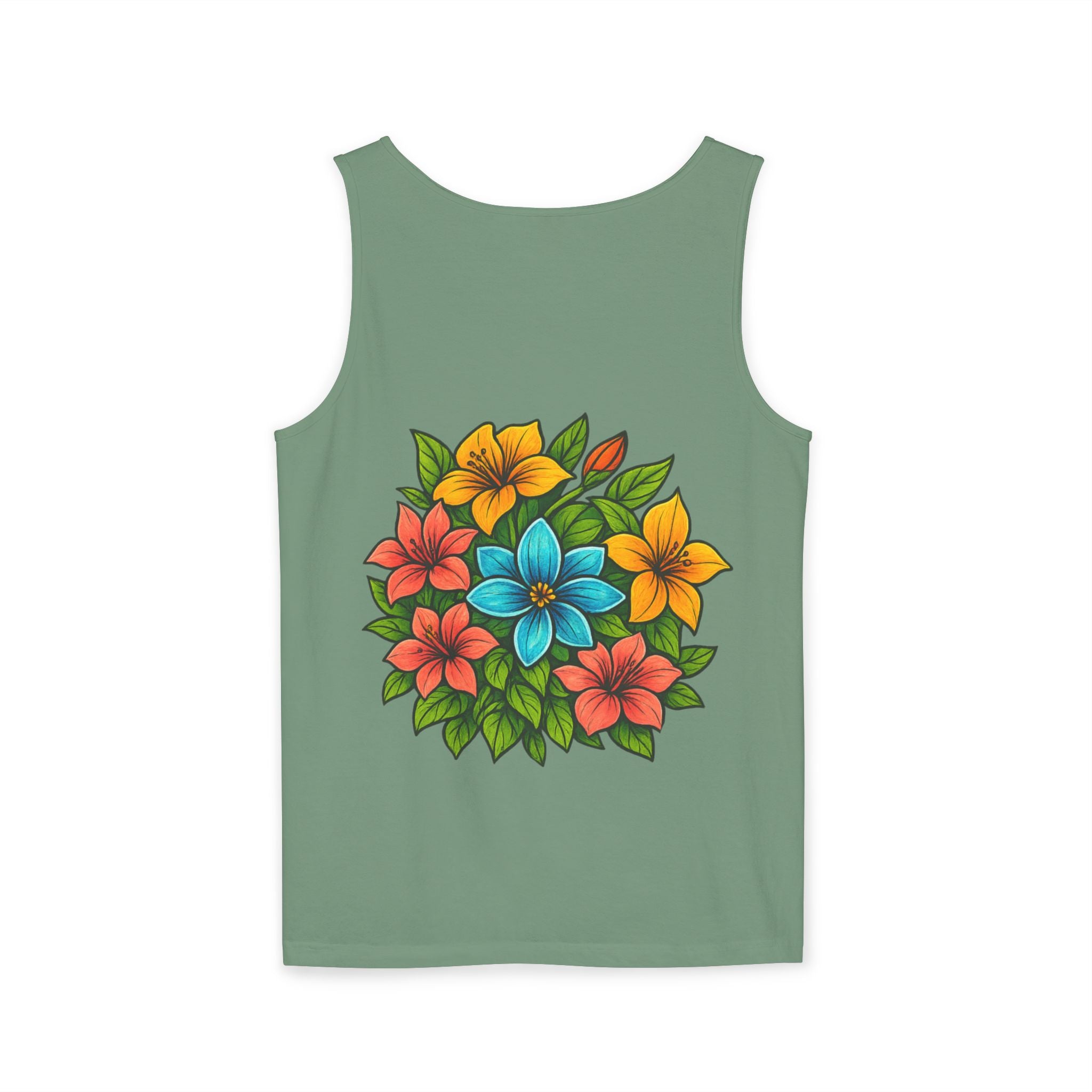 CHUBBA GEAR Floral Monogram Tank Top Tropical Wreath