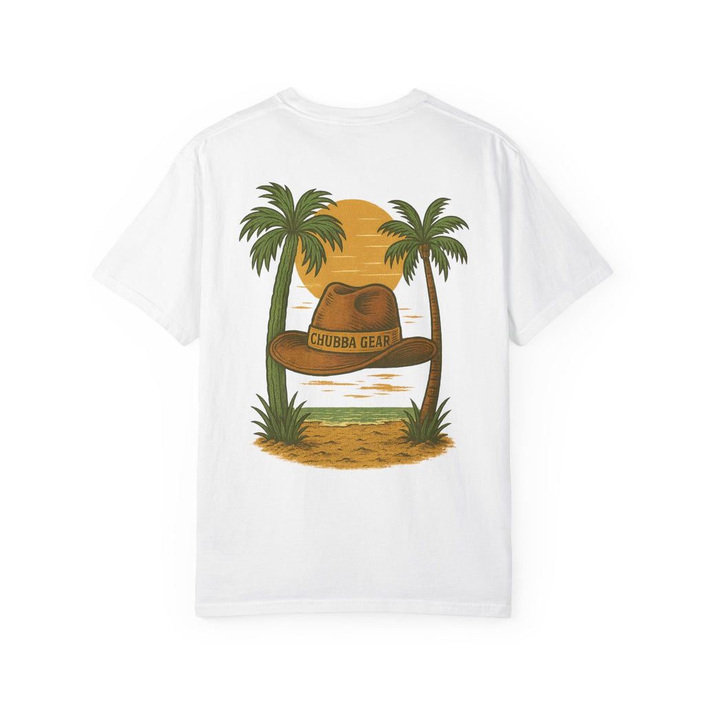 CHUBBA GEAR Tropical Sunset Hat Graphic T-Shirt