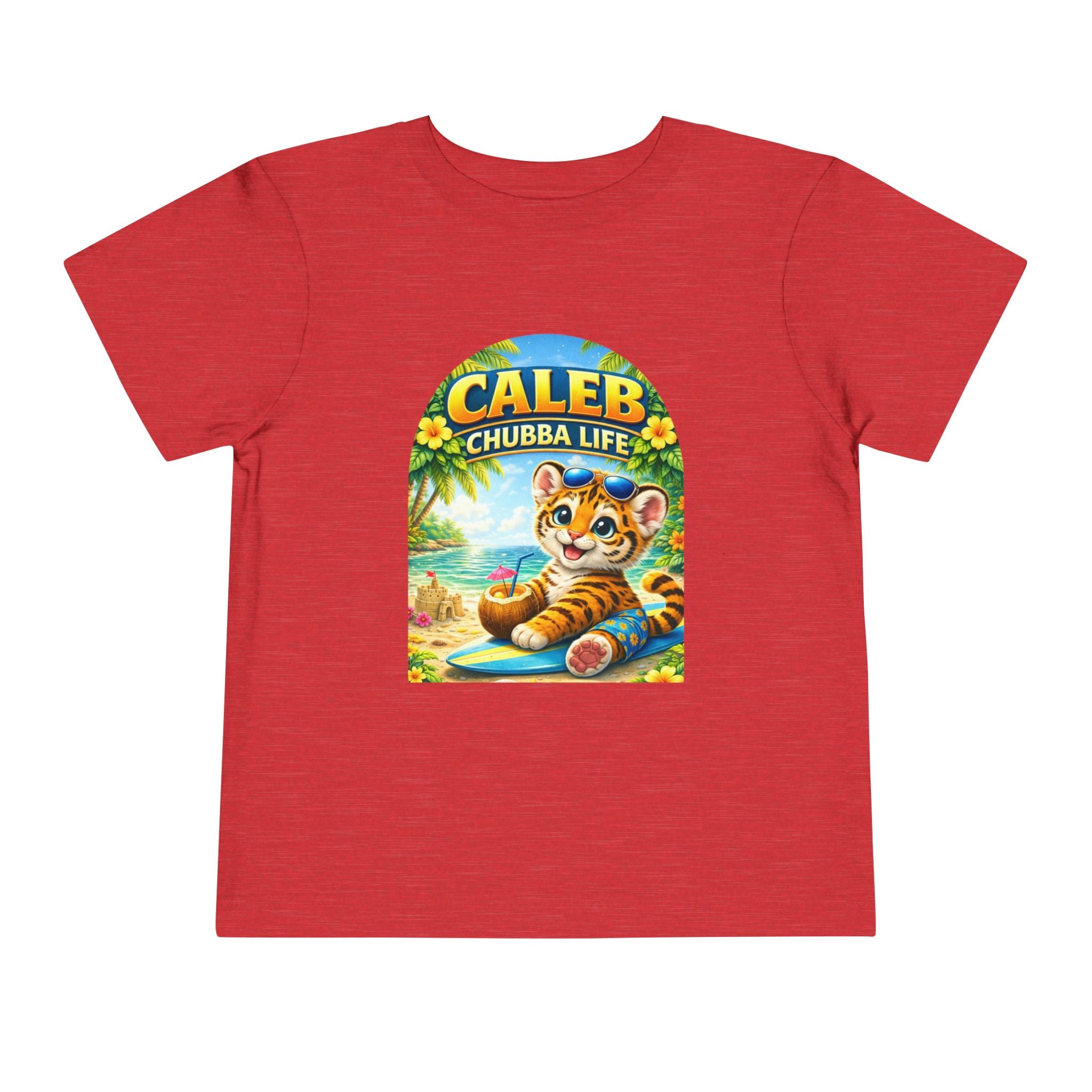 CHUBBA GEAR Caleb Chubba Life Toddler Tee — Cute Surfing Tiger Kids Shirt