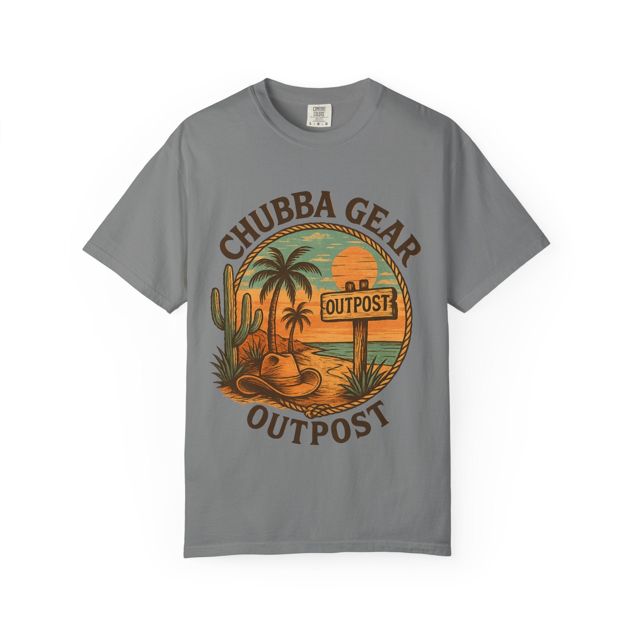 CHUBBA GEAR Outpost Sunset Desert Palm Graphic Tee