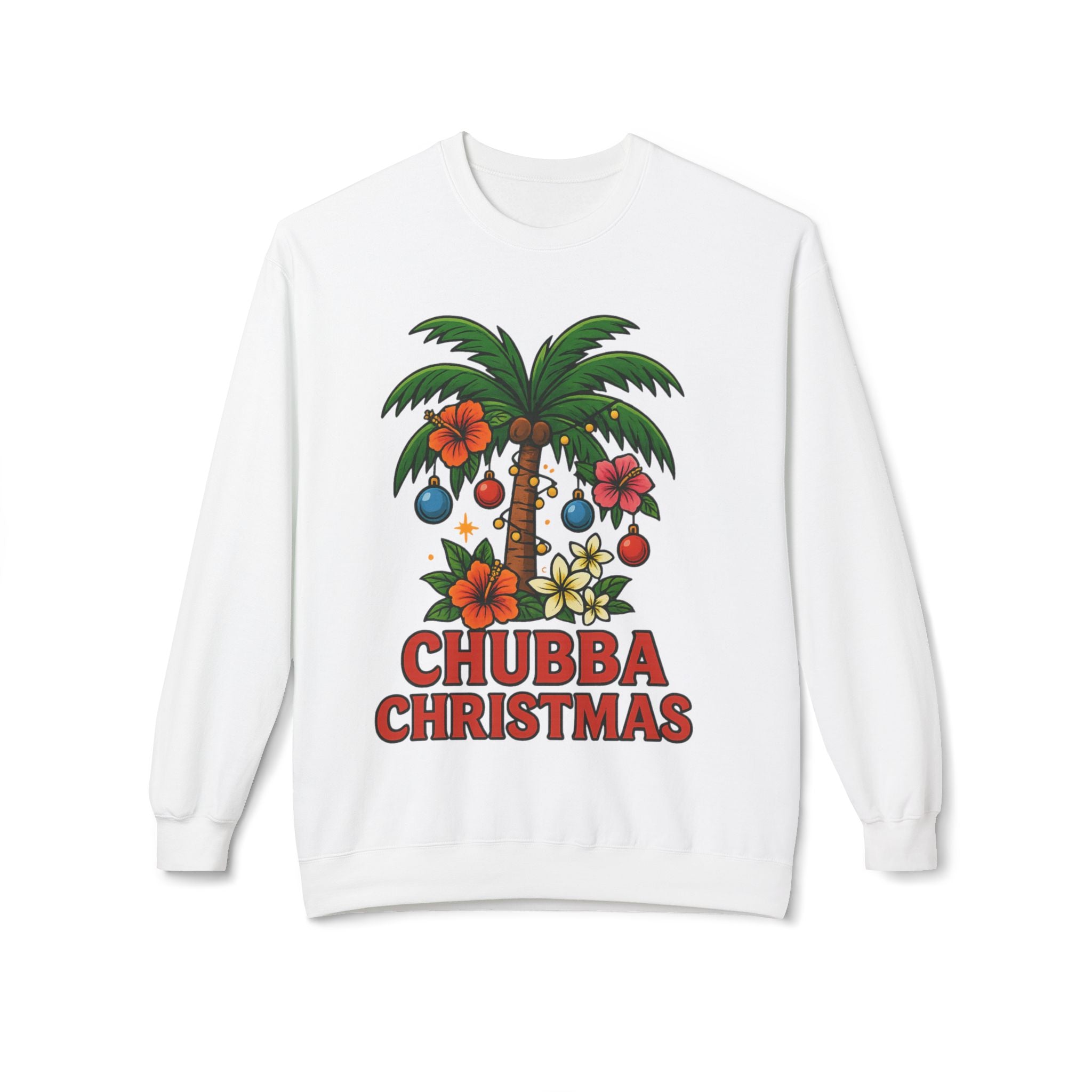 Christmas Palm Sweatshirt — "Chubba Christmas" Tropical Holiday Crewneck