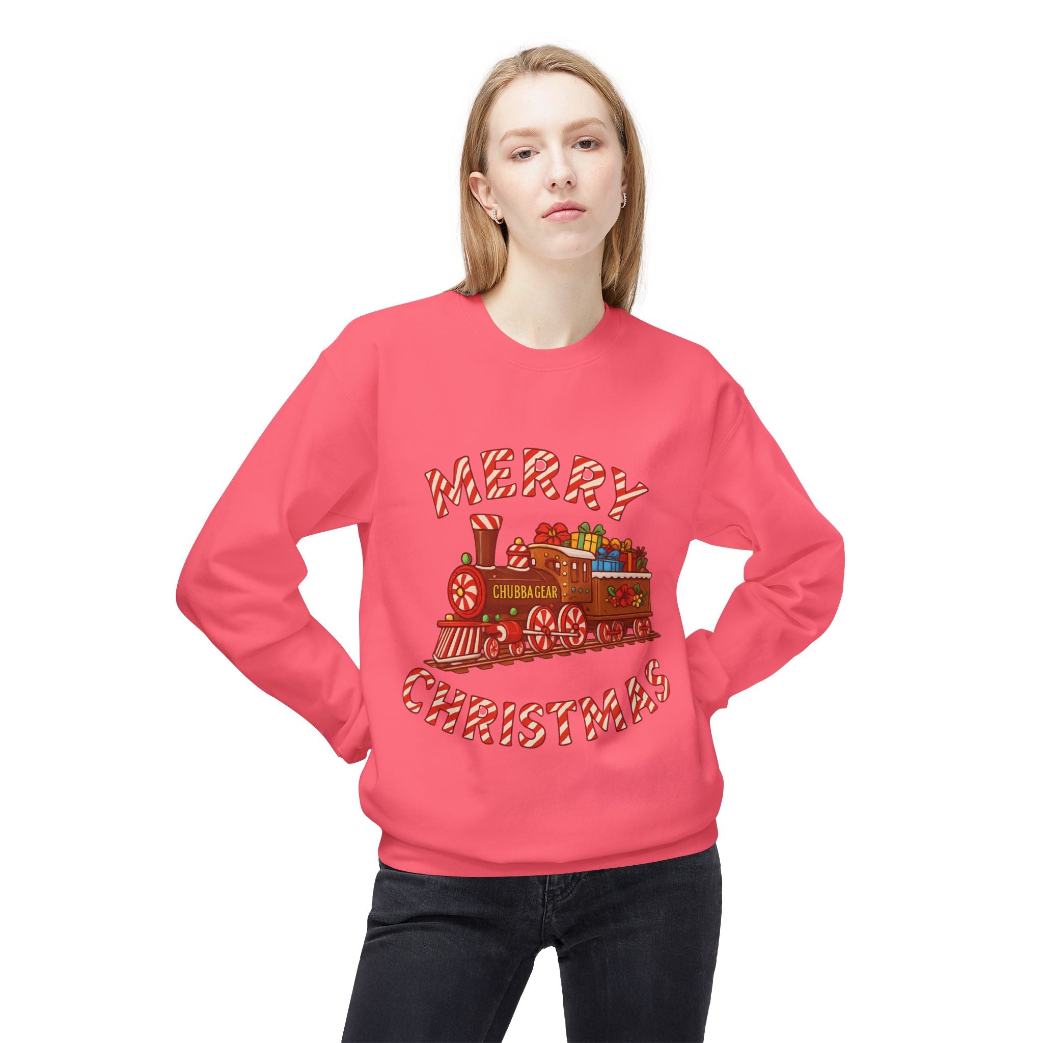CHUBBA GEAR Christmas Train Sweatshirt - Merry Christmas Holiday Crewneck