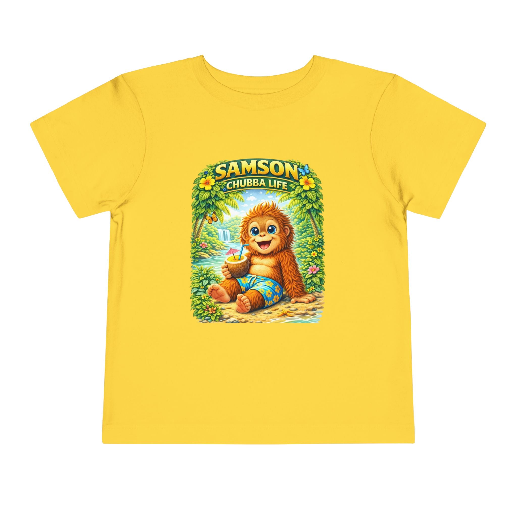 CHUBBA GEAR Samson Chubba Life Toddler Tee - Cute Tropical Orangutan Shirt for Kids