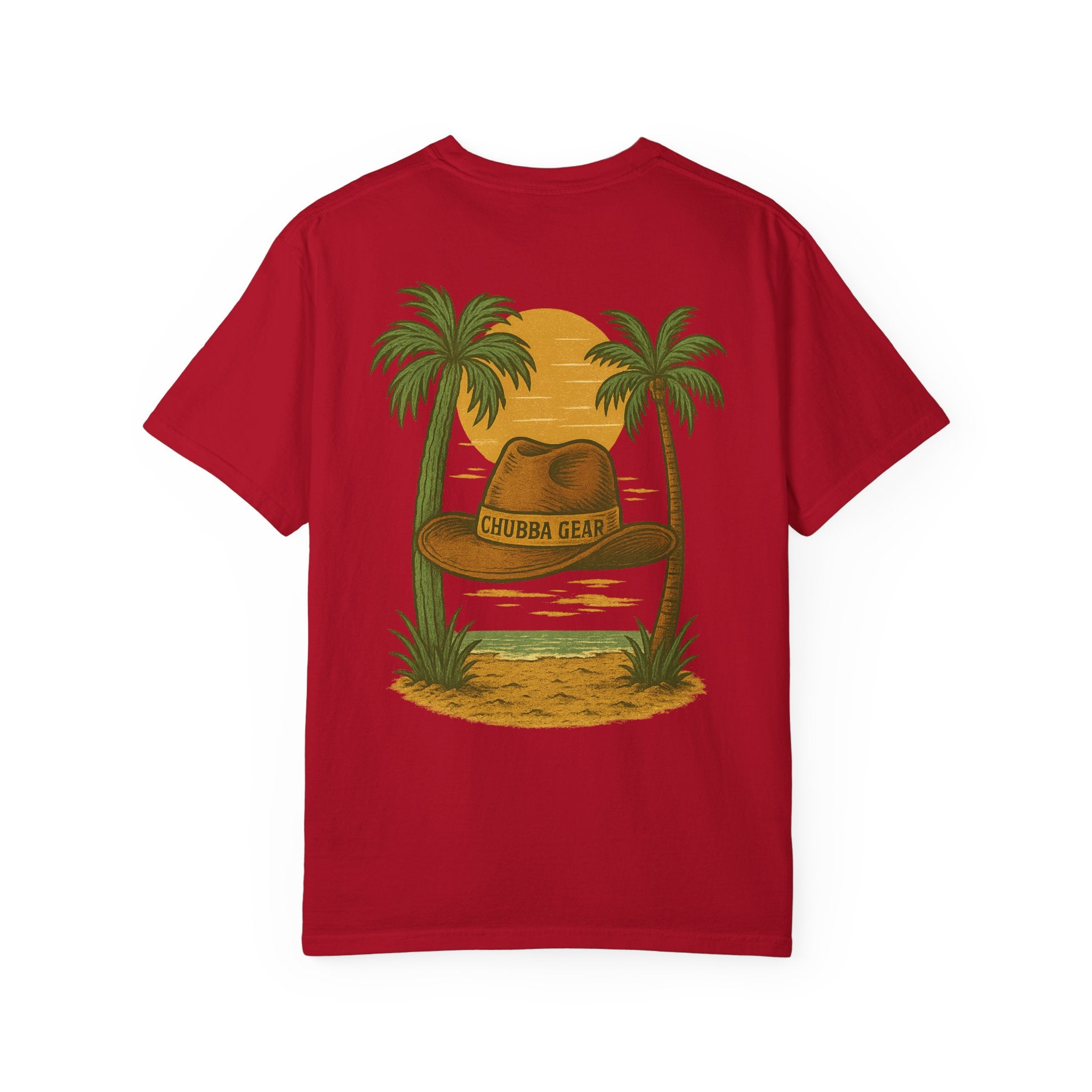 CHUBBA GEAR Tropical Sunset Hat Graphic T-Shirt