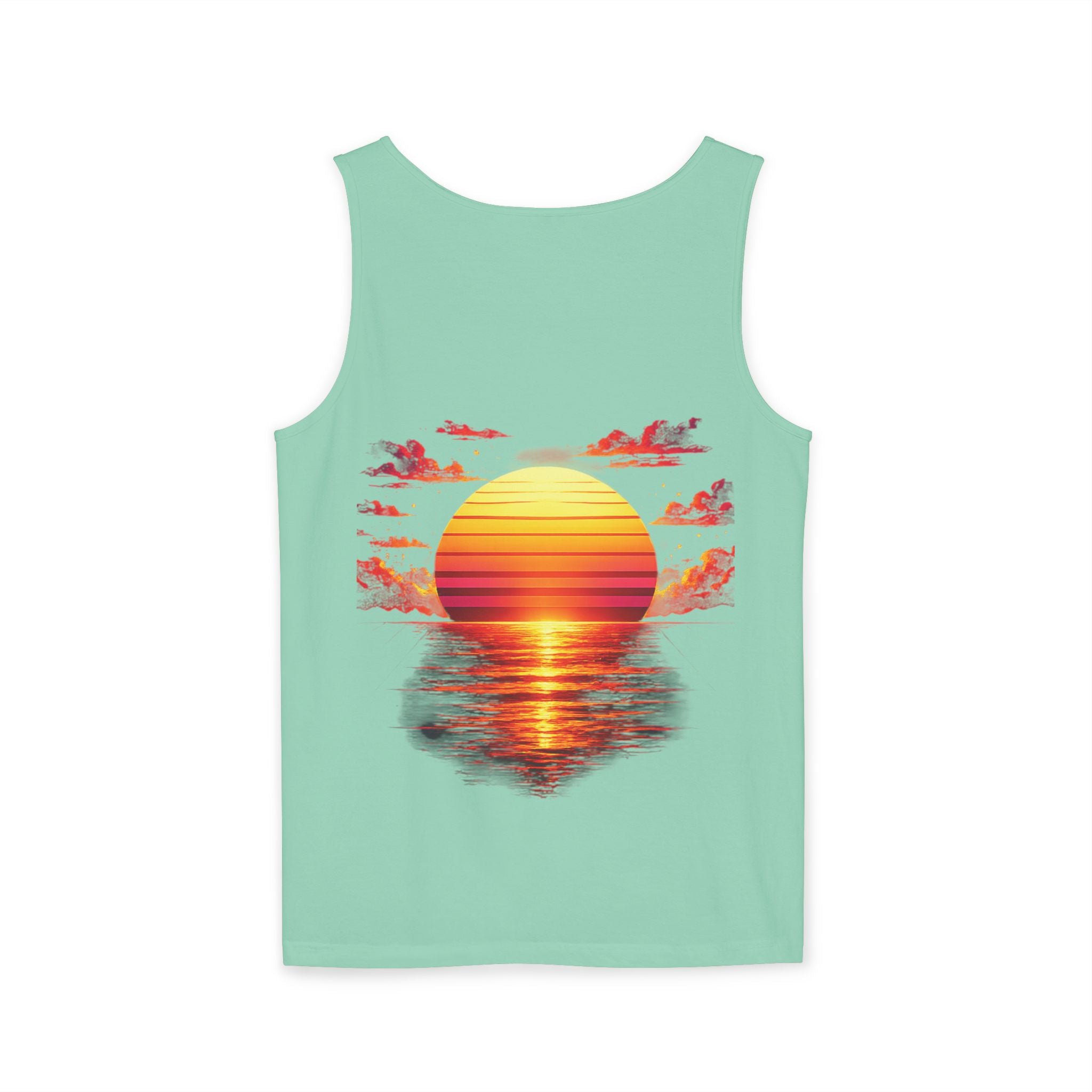 CHUBBA GEAR Sunset Wave Tank Top — Retro Sunset Beach Graphic Tank
