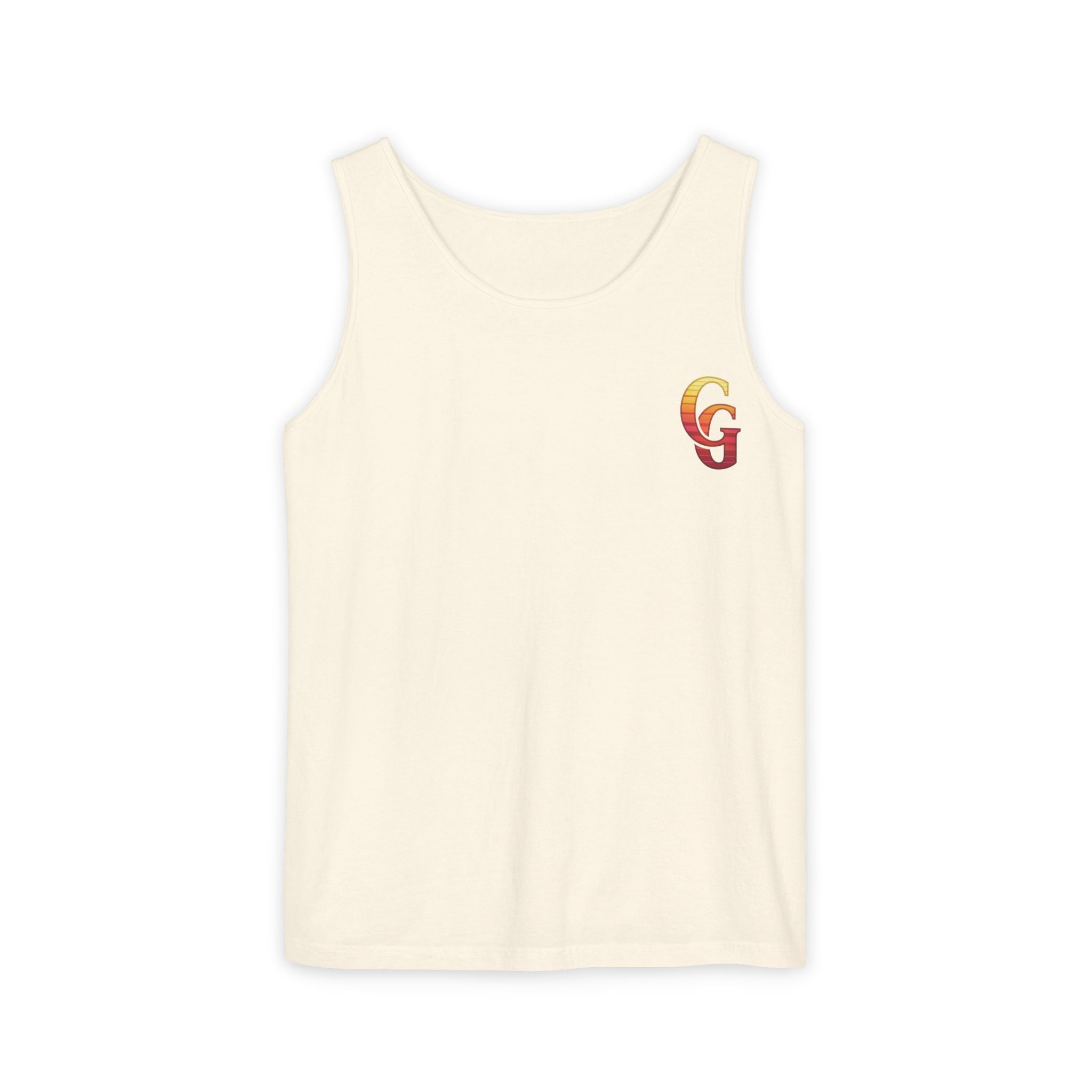 CHUBBA GEAR Sunset Wave Tank Top — Retro Sunset Beach Graphic Tank