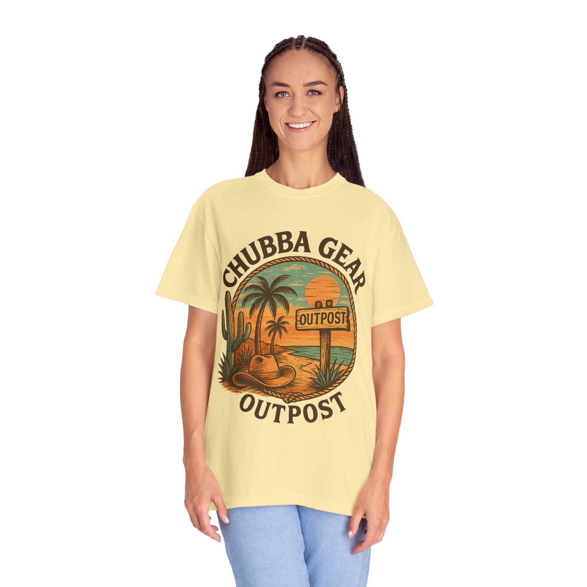 CHUBBA GEAR Outpost Sunset Desert Palm Graphic Tee