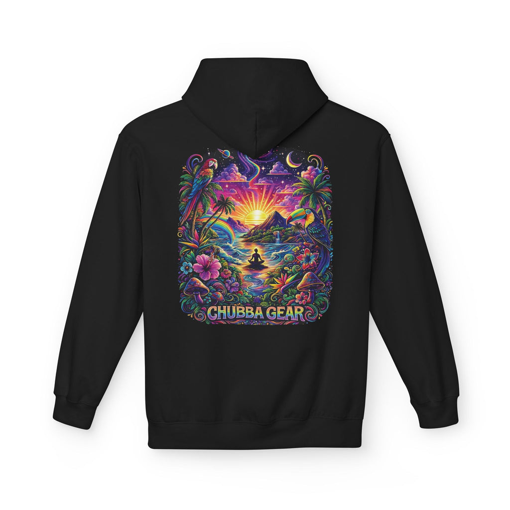 CHUBBA GEAR Tropical Sunset Hoodie | Island Meditation Graphic