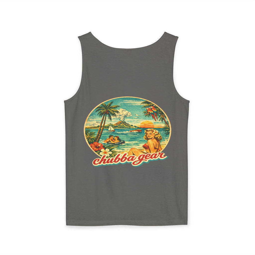 Chubba Gear Vintage Hawaiian Tank Top – Retro Beach Surf Graphic