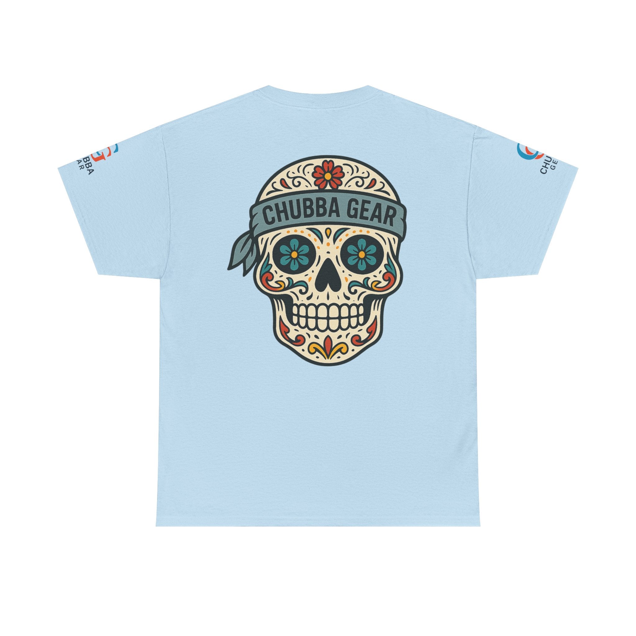 Chubba Gear Sugar Skull Tee — Day of the Dead Floral Skull T-Shirt