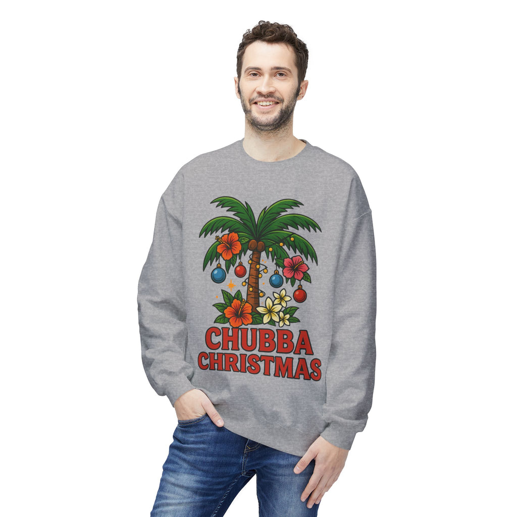 CHUBBA GEAR Christmas Palm Sweatshirt — Tropical Holiday Crewneck