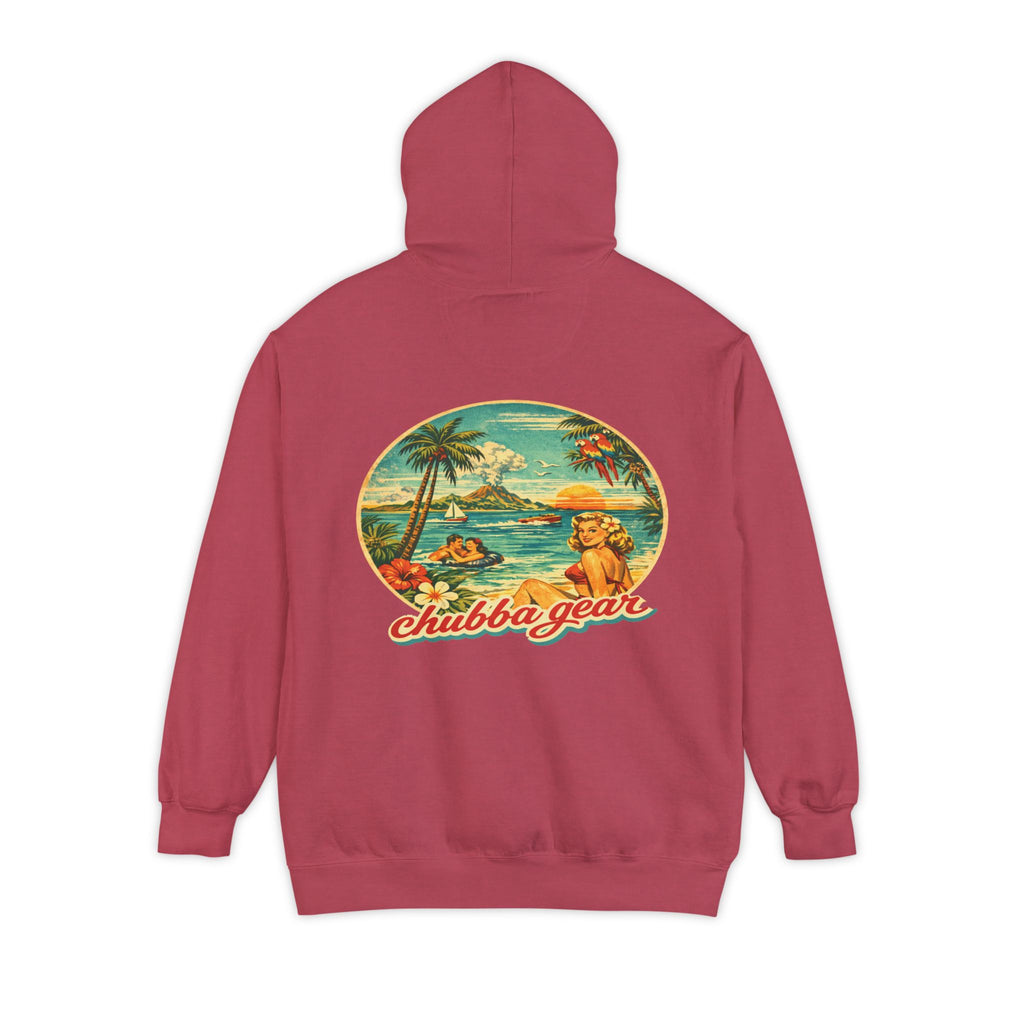 Chubba Gear Retro Tropical Hoodie – 1950s Surf Beach Vintage Pullover