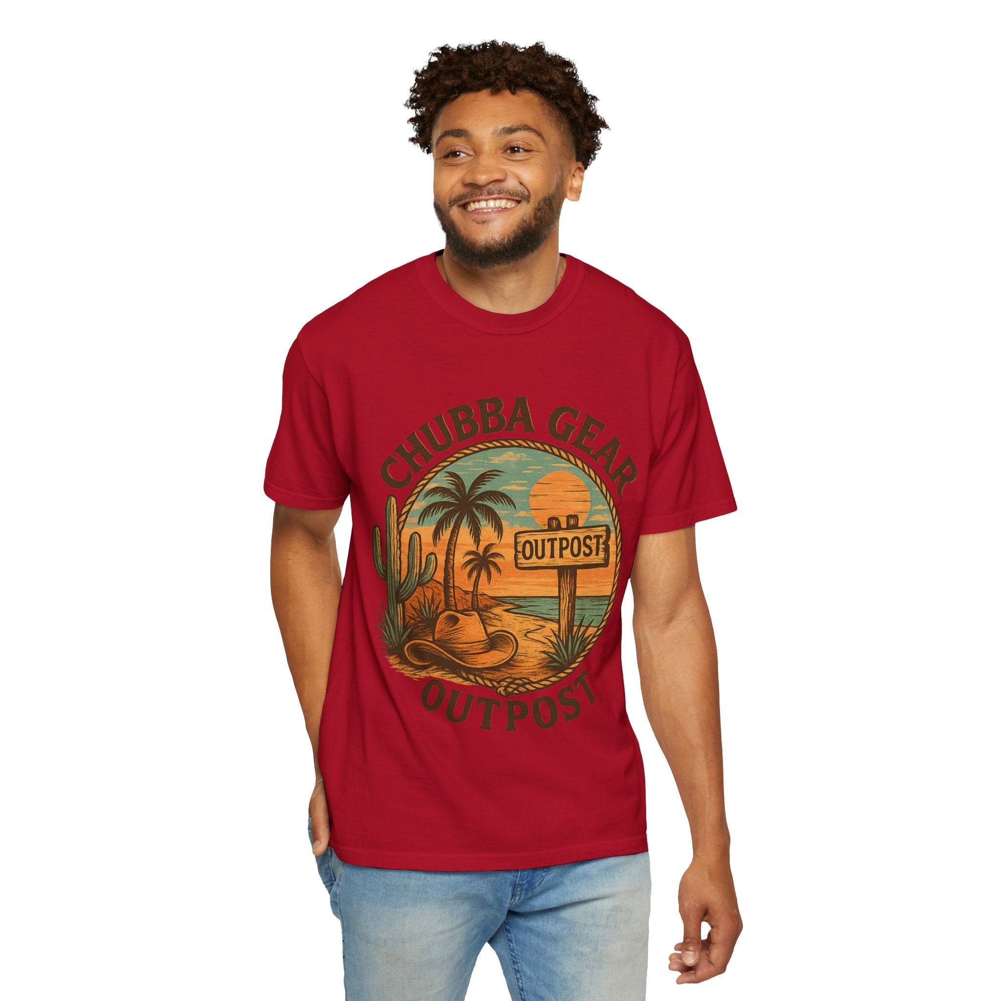 CHUBBA GEAR Outpost Sunset Desert Palm Graphic Tee