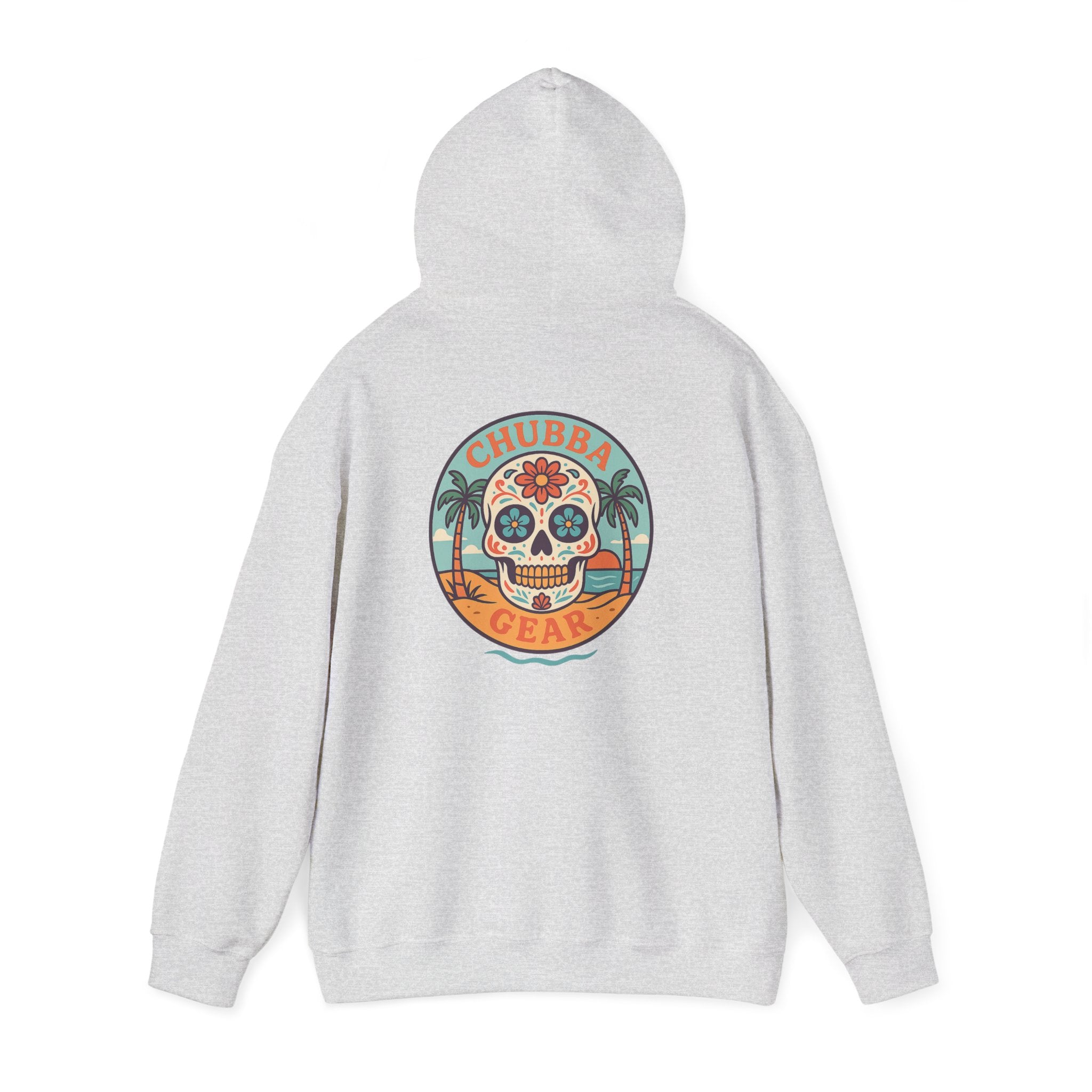 CHUBBA GEAR Sugar Skull Hoodie | Retro Beach Day of the Dead