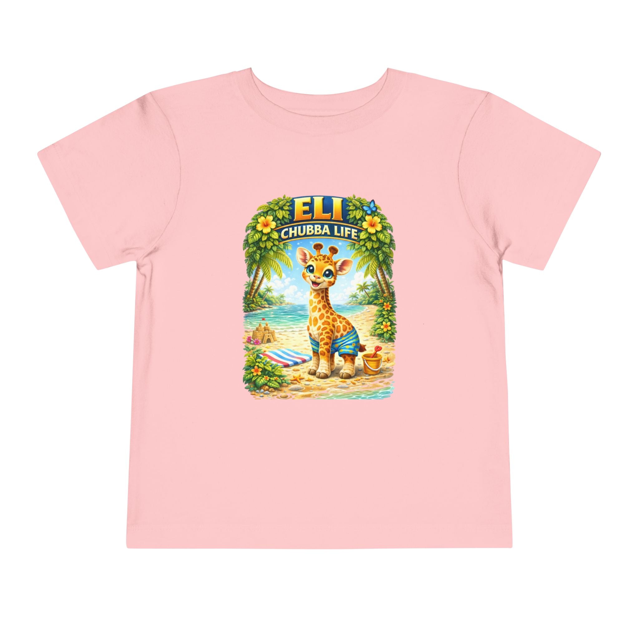 CHUBBA GEAR Eli Chubba Life Toddler Tee - Cute Giraffe Beach Shirt for Kids