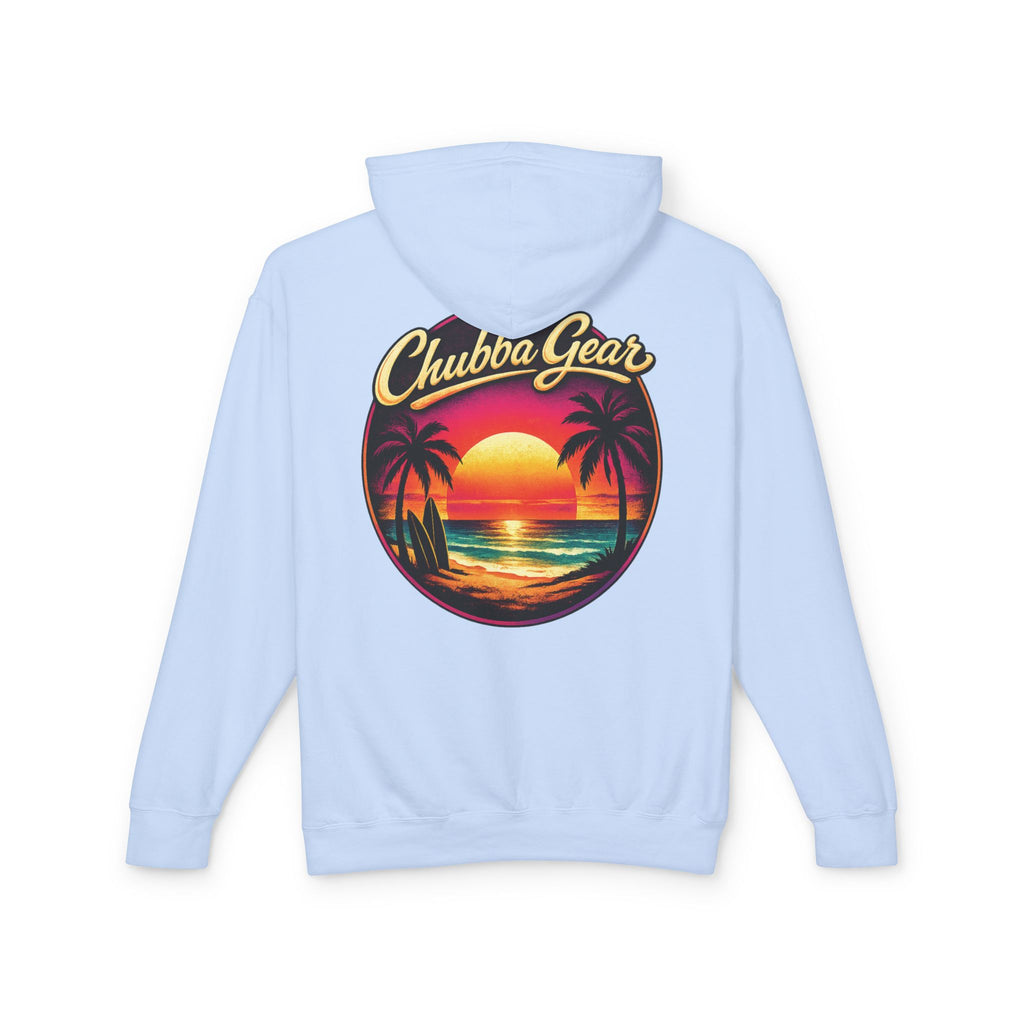Chubba Gear Sunset Palm Hoodie – Island Life Retro Beach Sweatshirt
