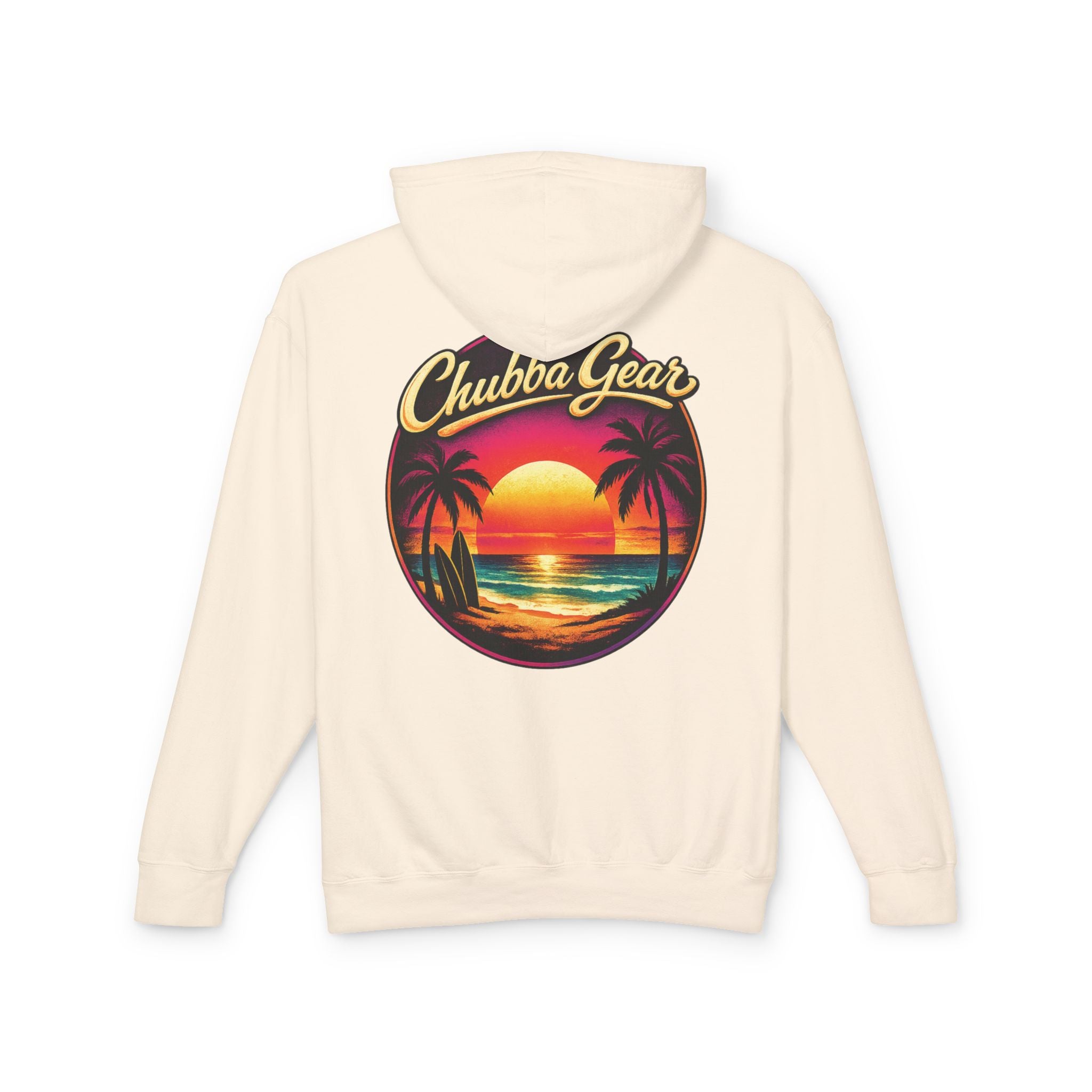 Chubba Gear Sunset Palm Hoodie – Island Life Retro Beach Sweatshirt
