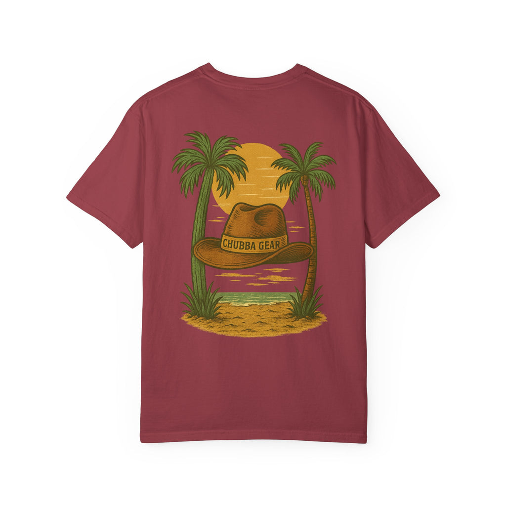 CHUBBA GEAR Tropical Sunset Hat Graphic T-Shirt