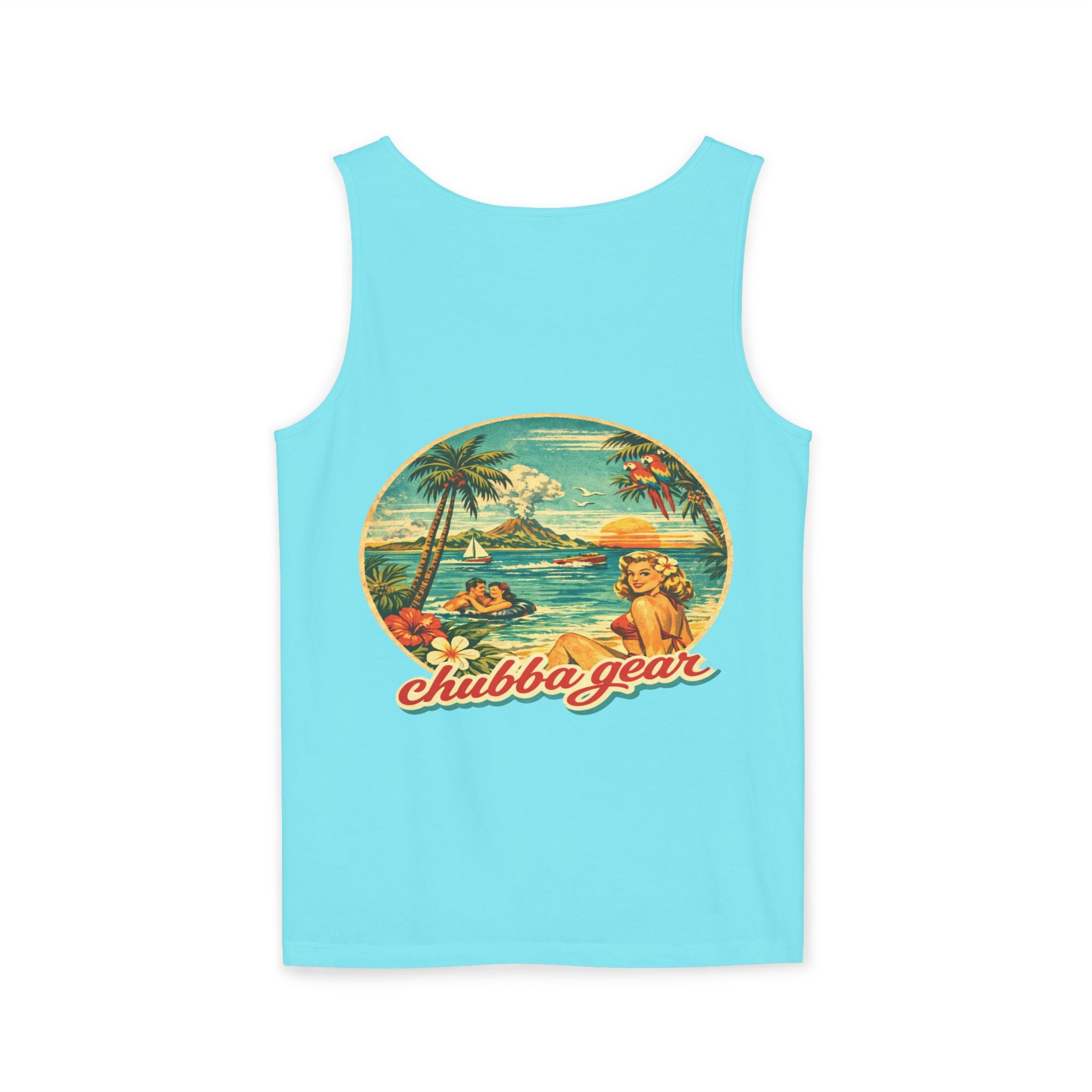 Chubba Gear Vintage Hawaiian Tank Top – Retro Beach Surf Graphic