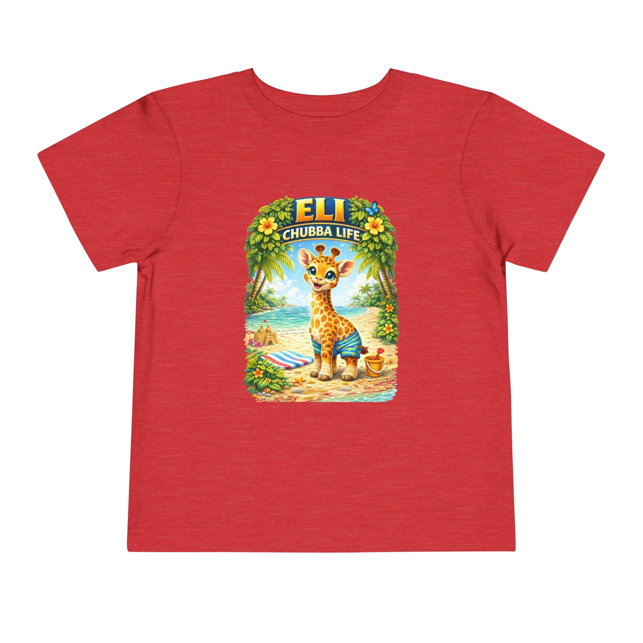 CHUBBA GEAR Eli Chubba Life Toddler Tee - Cute Giraffe Beach Shirt for Kids