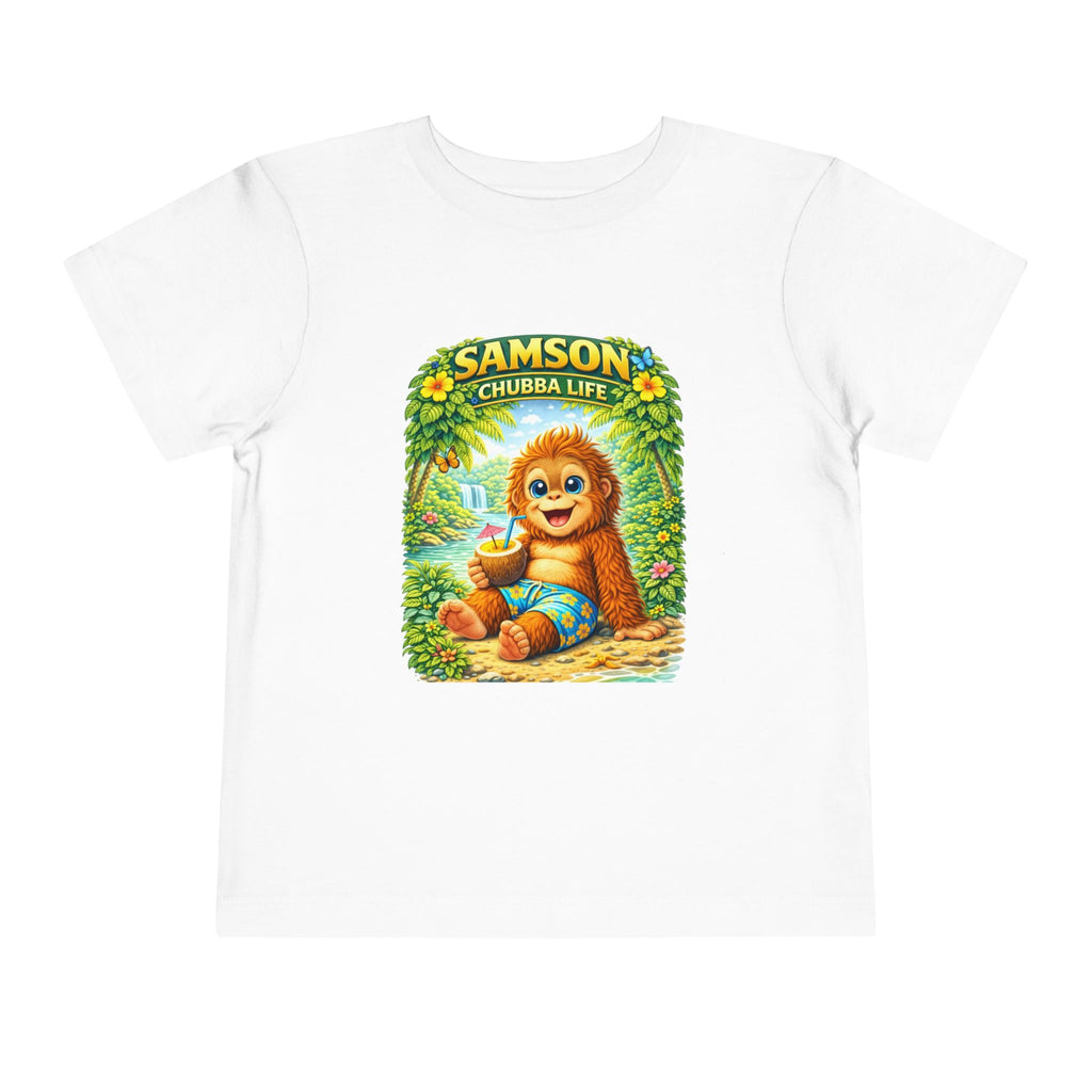 CHUBBA GEAR Samson Chubba Life Toddler Tee - Cute Tropical Orangutan Shirt for Kids