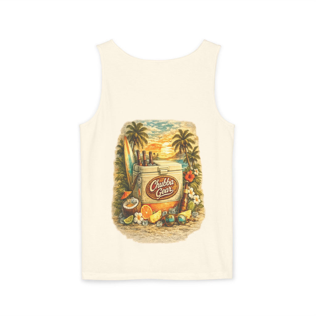 CHUBBA GEAR Vintage Tropical Tank Top – Retro Surf Cooler Beach Graphic Shirt