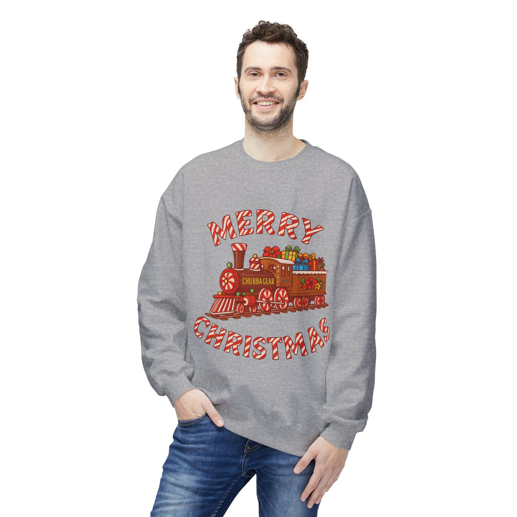 CHUBBA GEAR Christmas Train Sweatshirt - Merry Christmas Holiday Crewneck