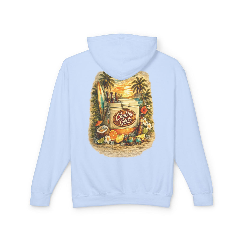 CHUBBA GEAR Vintage Beach Hoodie – Retro Surf Cooler Graphic Pullover Sweatshirt