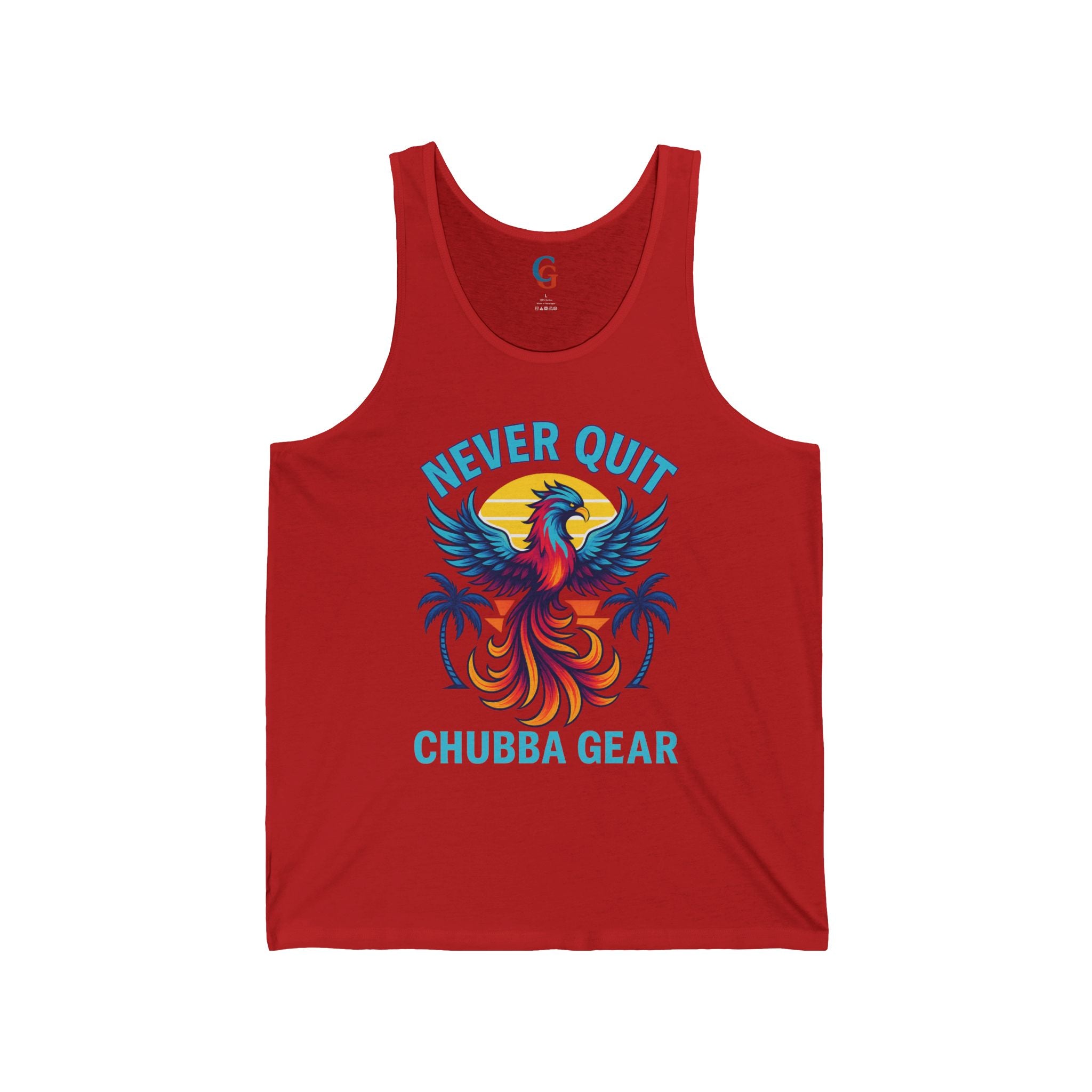 CHUBBA GEAR Never Quit Phoenix Tank Top – Motivational Summer Tank