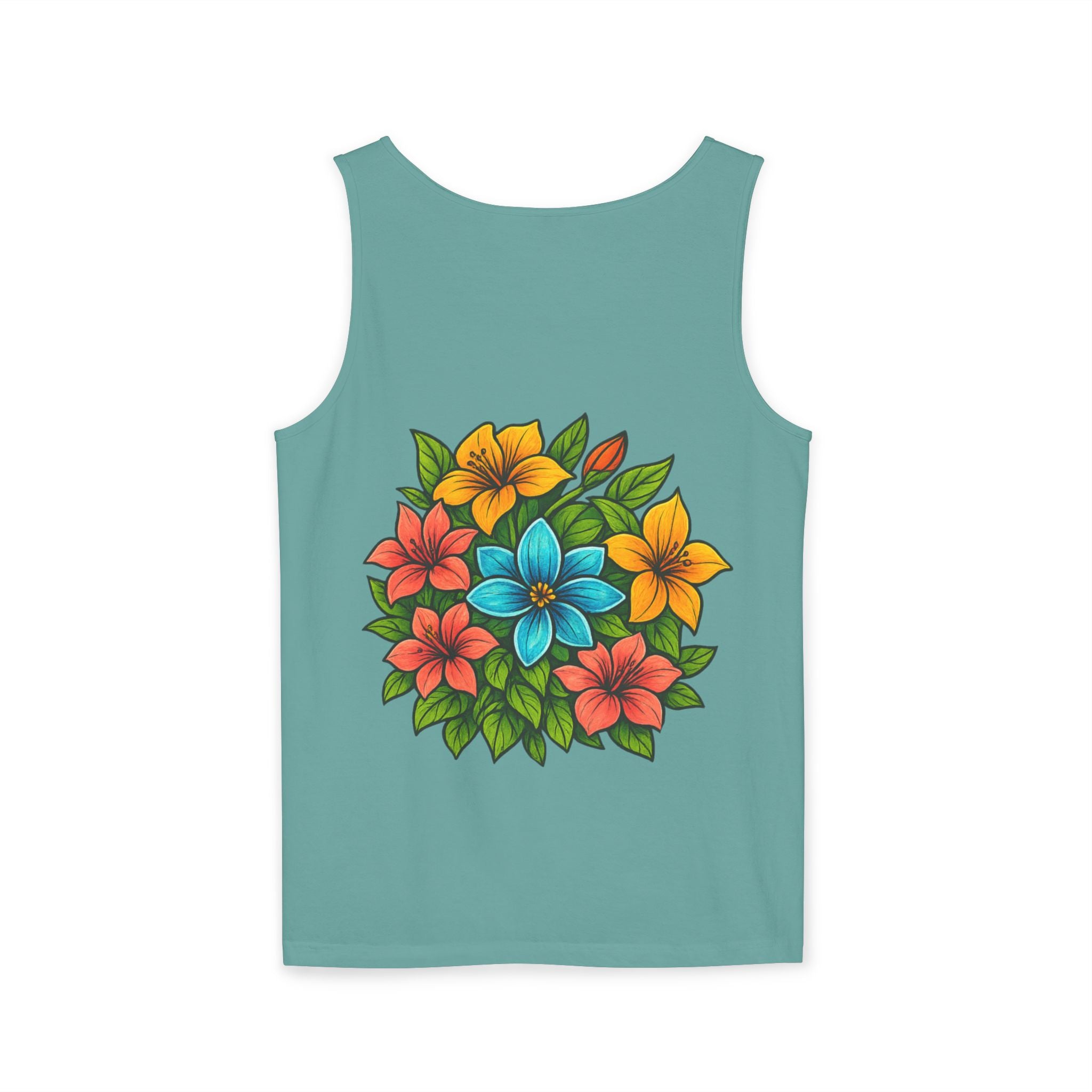 CHUBBA GEAR Floral Monogram Tank Top Tropical Wreath