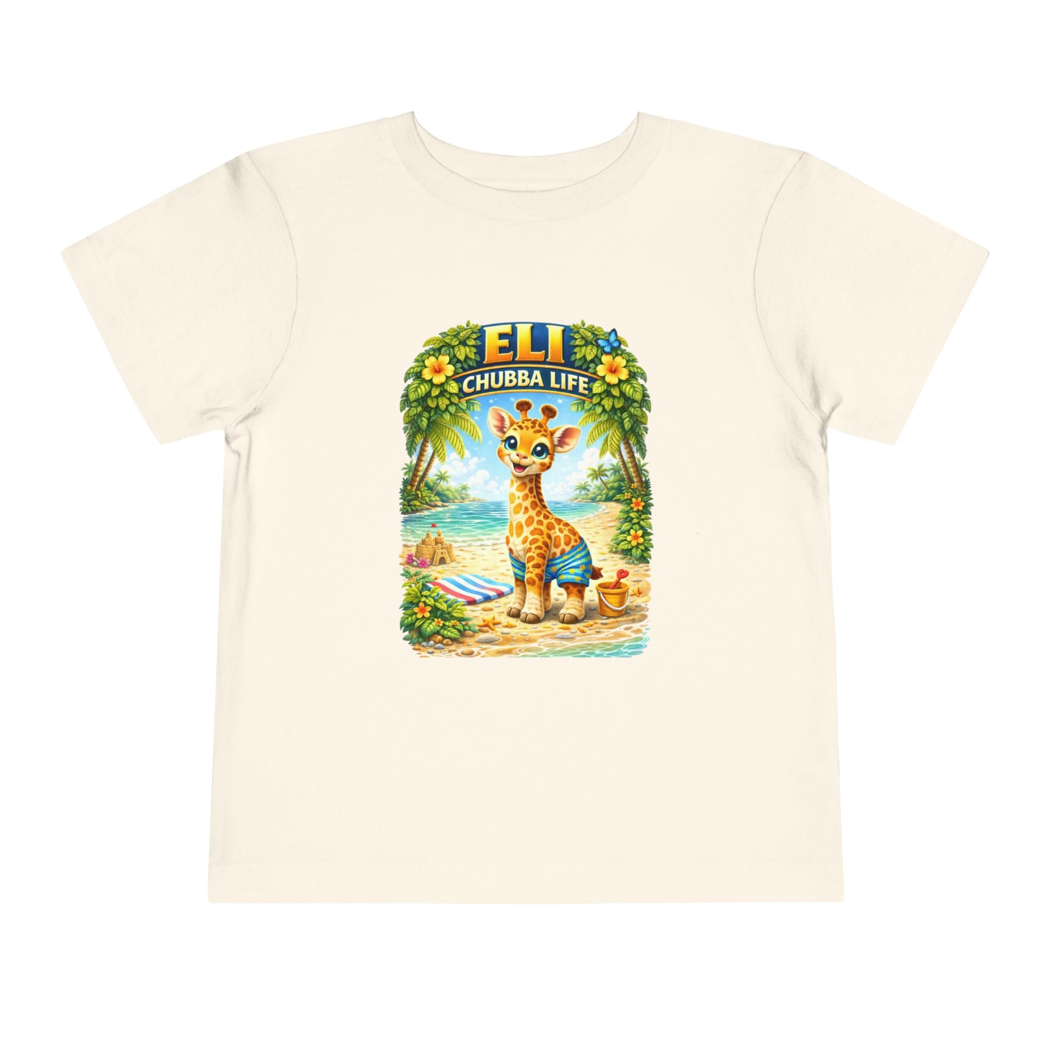 CHUBBA GEAR Eli Chubba Life Toddler Tee - Cute Giraffe Beach Shirt for Kids