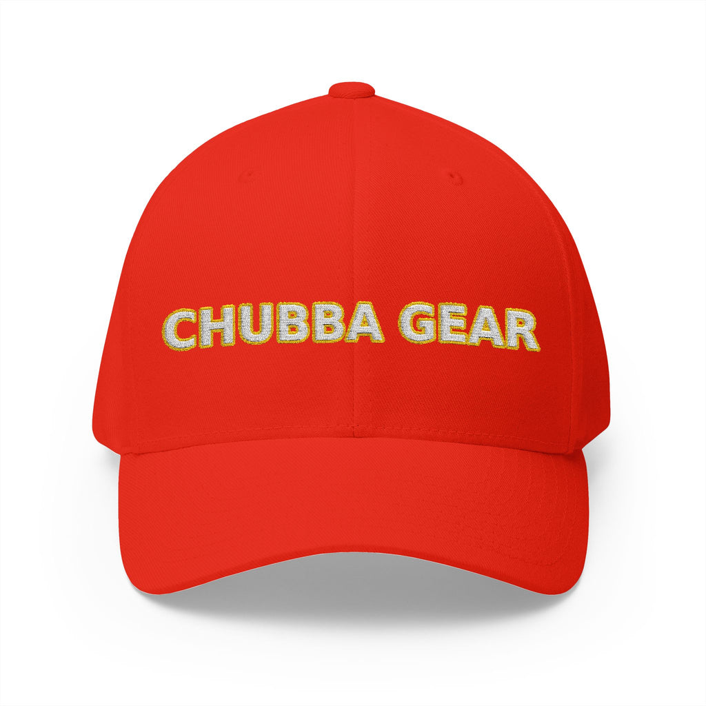 CHUBBA GEAR Embroidered Structured Cap | White Gold Stitching