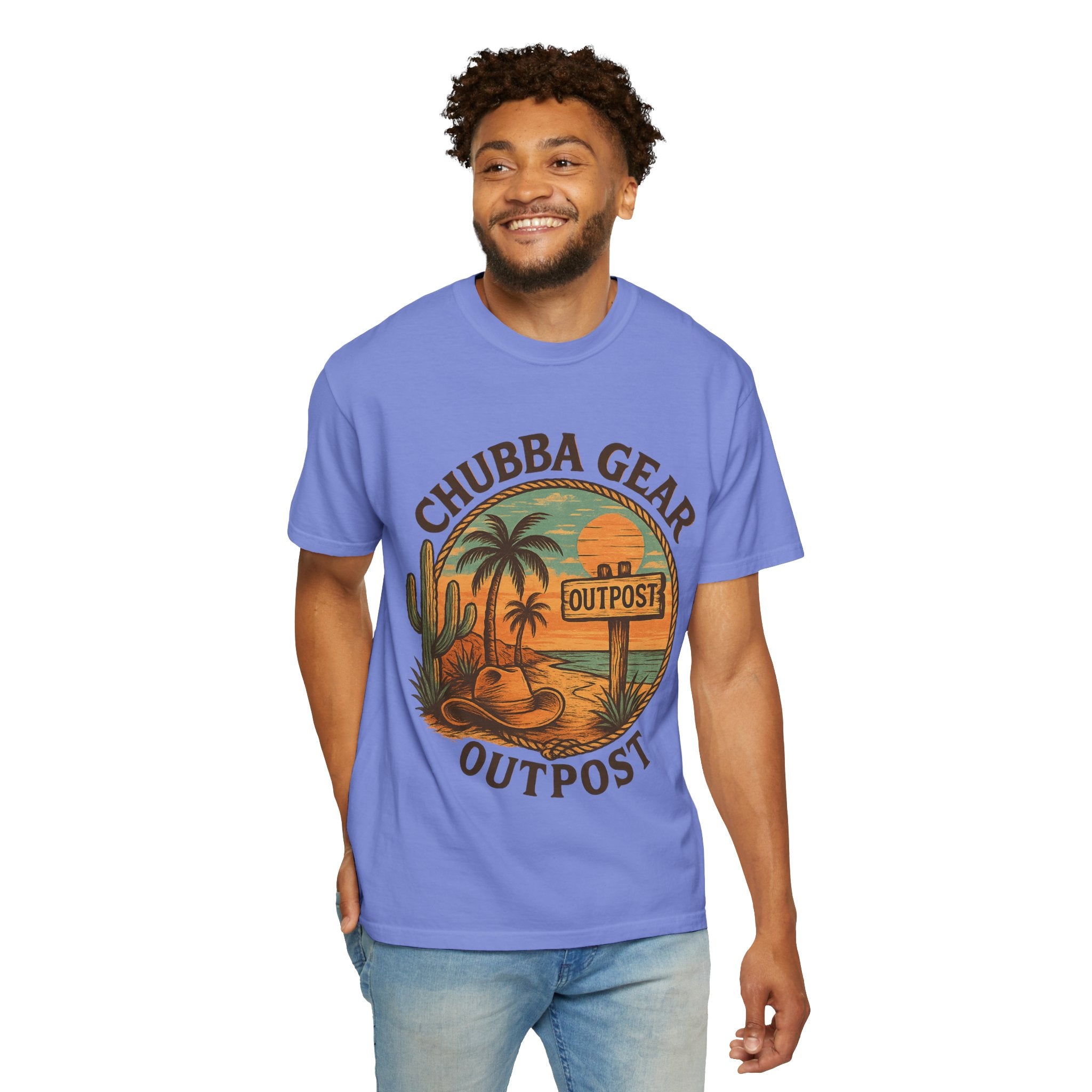 CHUBBA GEAR Outpost Sunset Desert Palm Graphic Tee