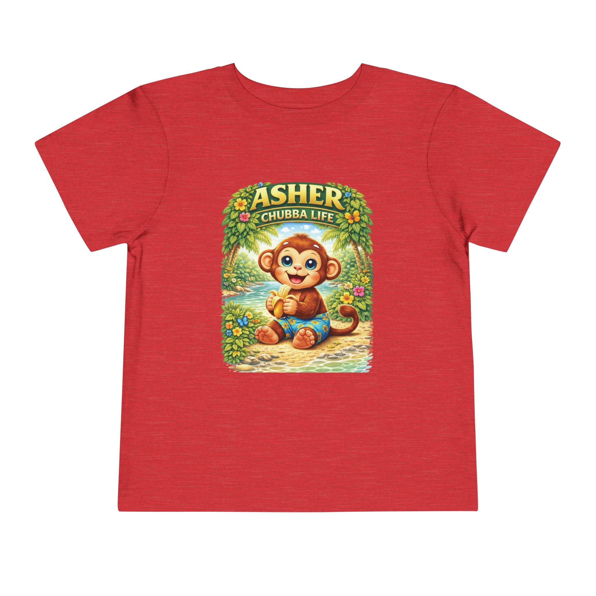 CHUBBA GEAR Asher Chubby Monkey Toddler Tee - Cute Jungle Baby Monkey Shirt