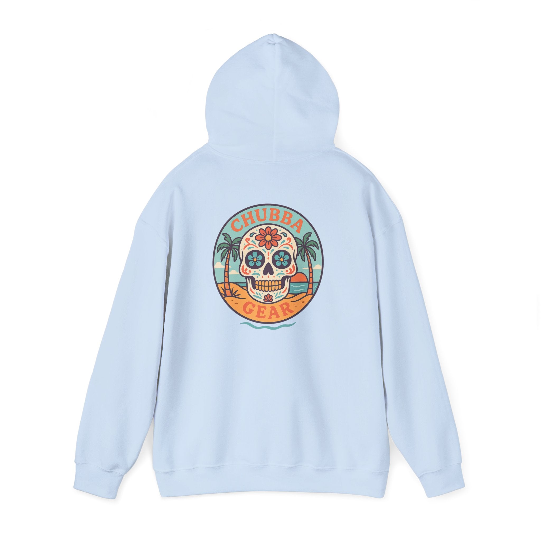 CHUBBA GEAR Sugar Skull Hoodie | Retro Beach Day of the Dead