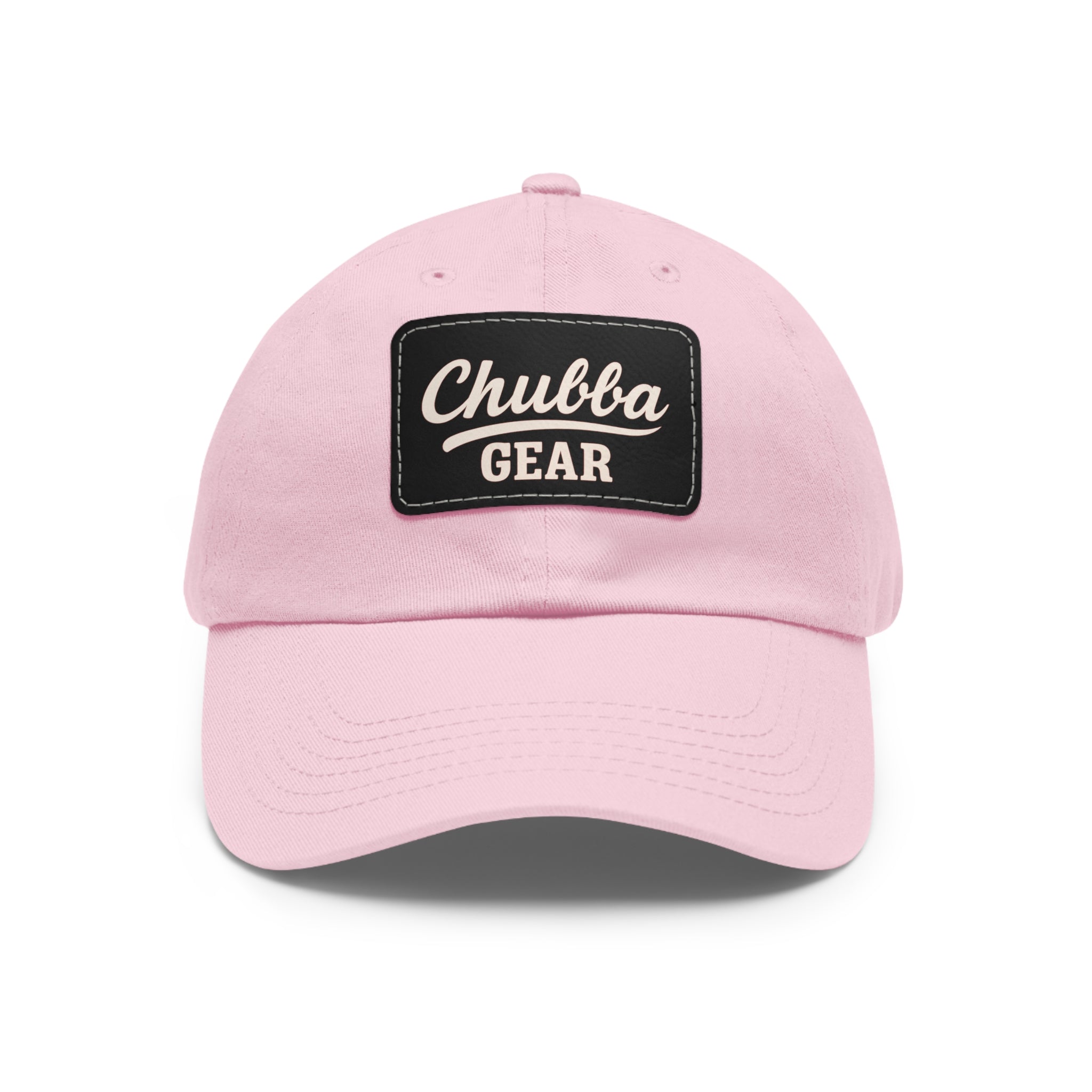 Chubba Gear Leather Patch Dad Hat — Classic Retro Logo Cap
