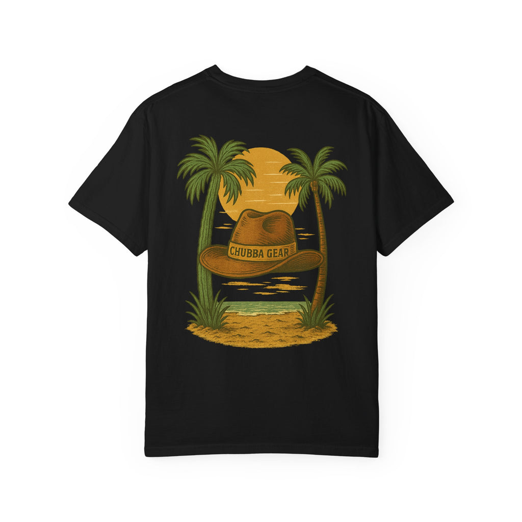 CHUBBA GEAR Tropical Sunset Hat Graphic T-Shirt