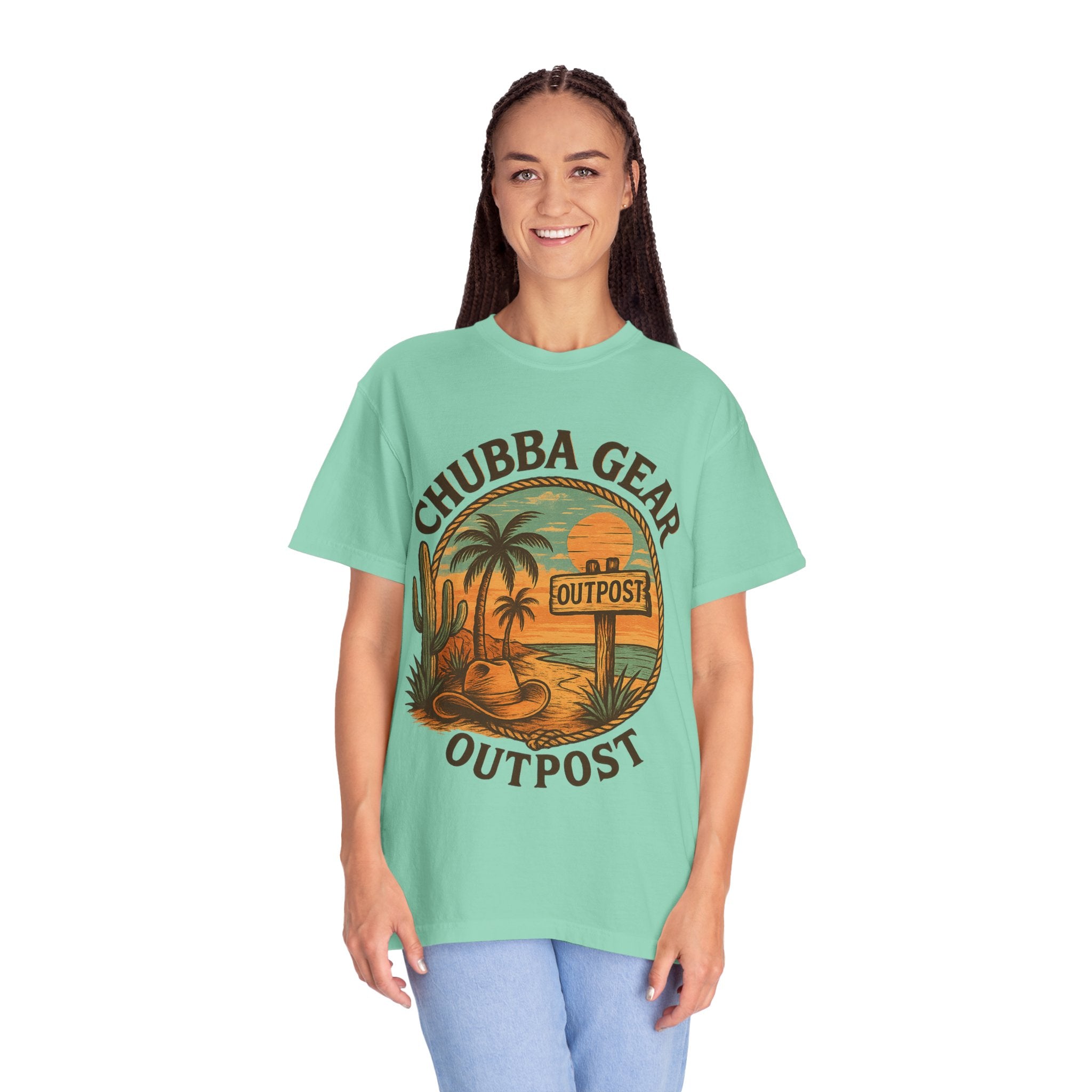 CHUBBA GEAR Outpost Sunset Desert Palm Graphic Tee