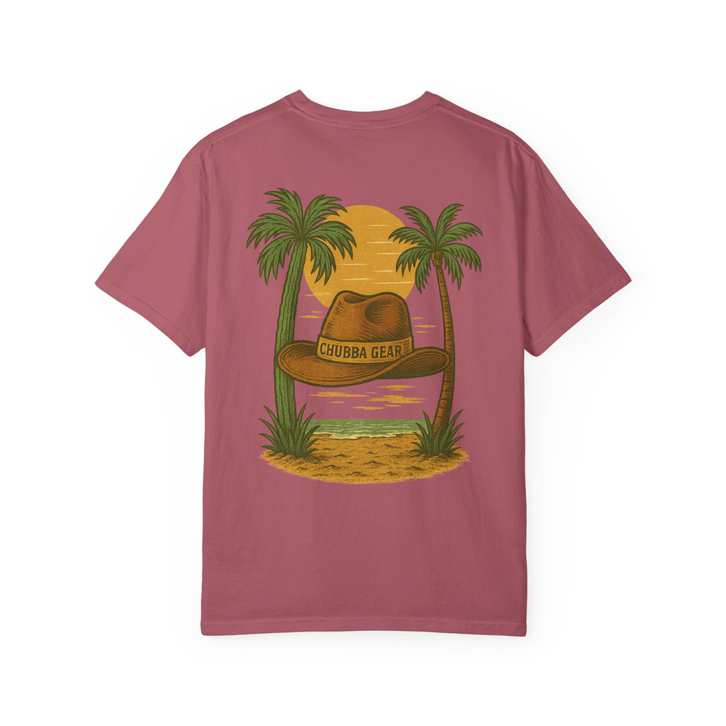CHUBBA GEAR Tropical Sunset Hat Graphic T-Shirt