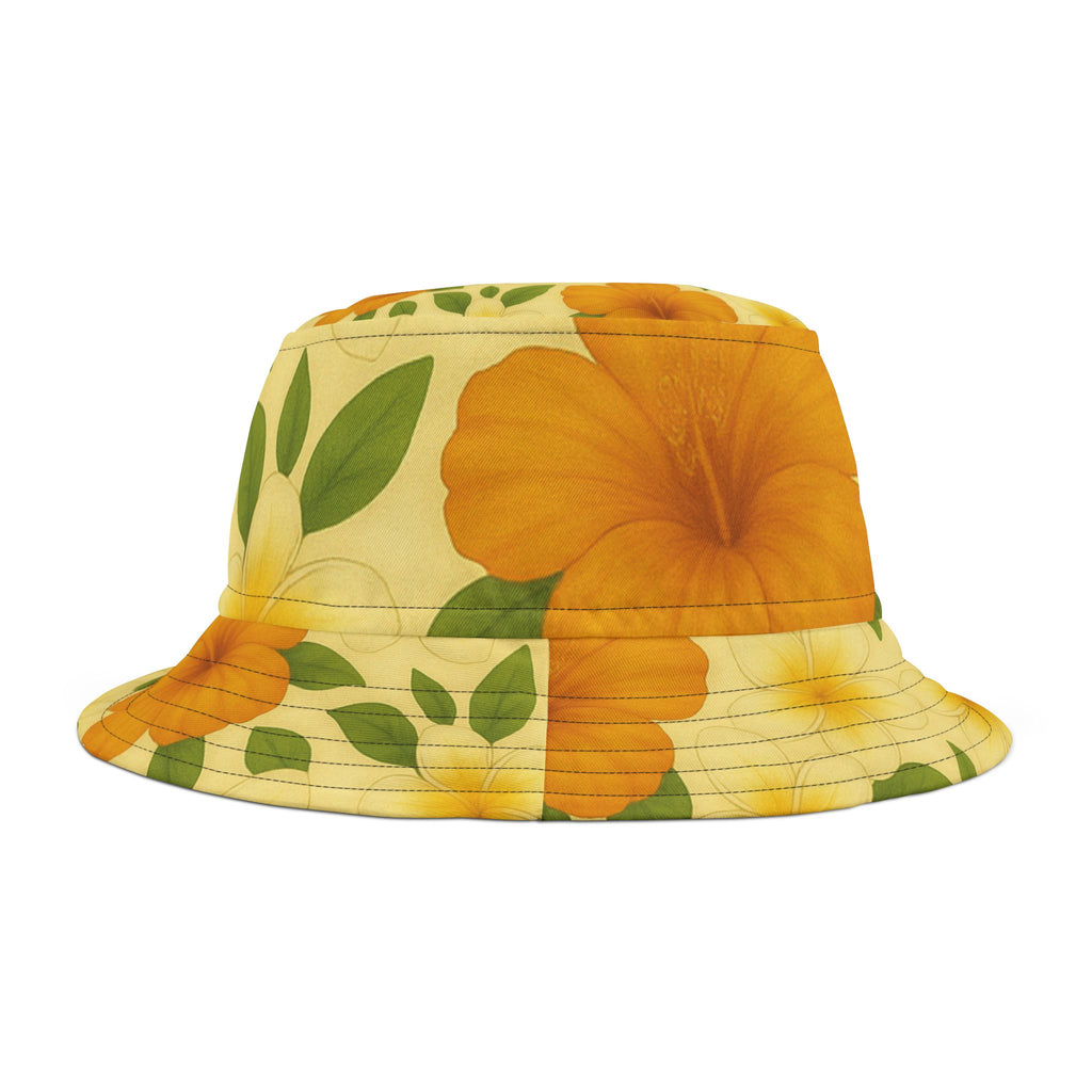 CHUBBA GEAR Orange Hibiscus Bucket Hat - Tropical Summer
