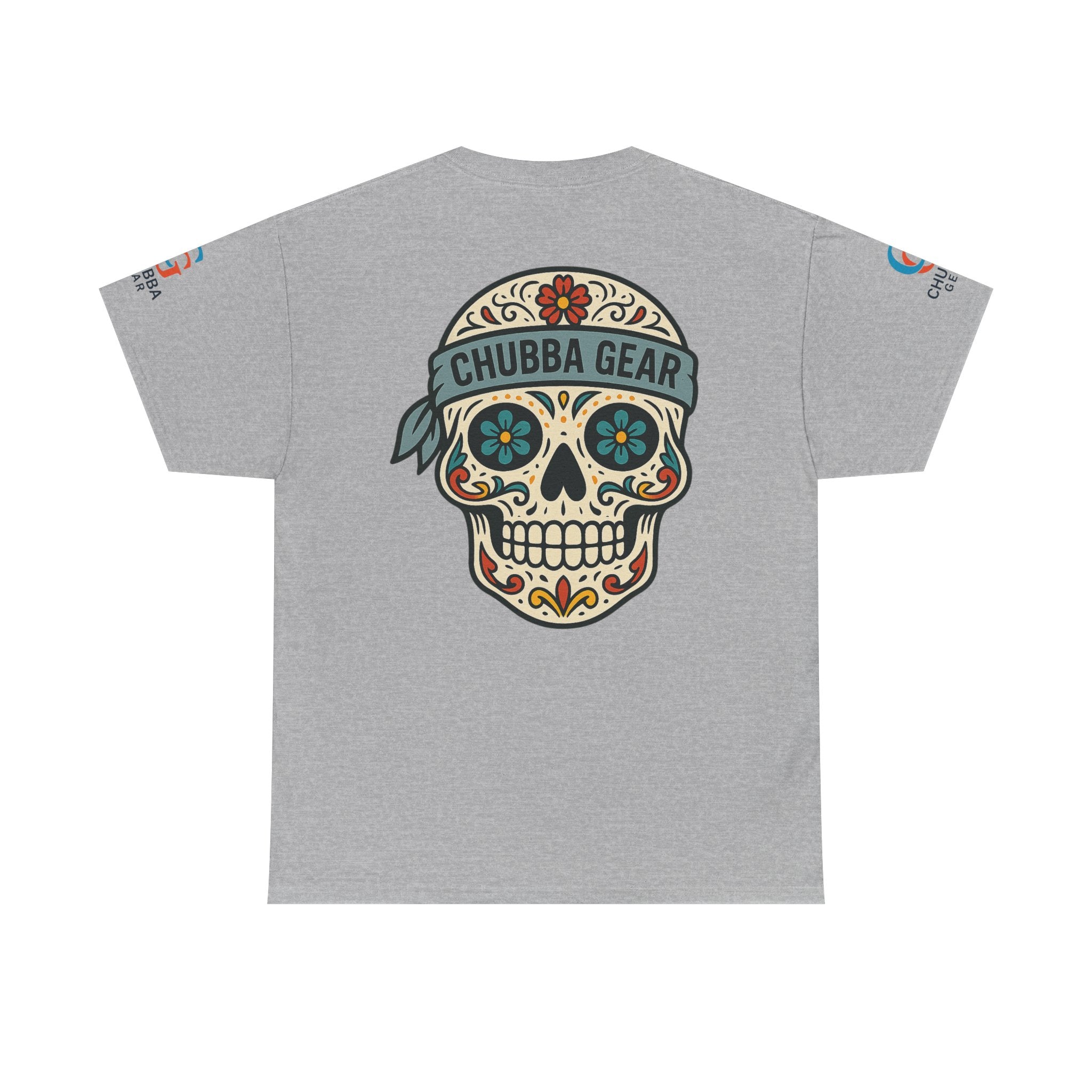 Chubba Gear Sugar Skull Tee — Day of the Dead Floral Skull T-Shirt