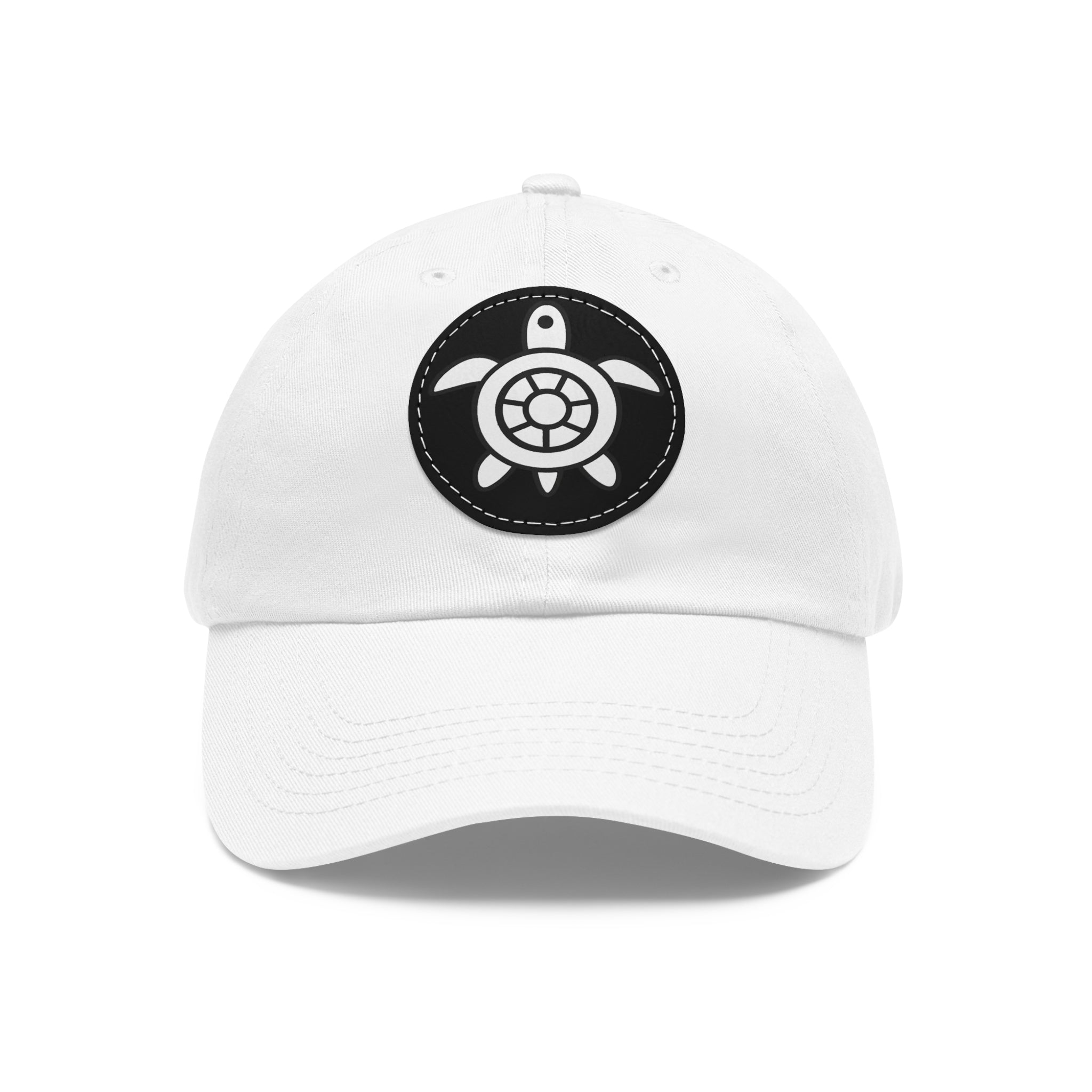 CHUBBA GEAR Turtle Patch Dad Hat – Leather Round Emblem Coastal Cap