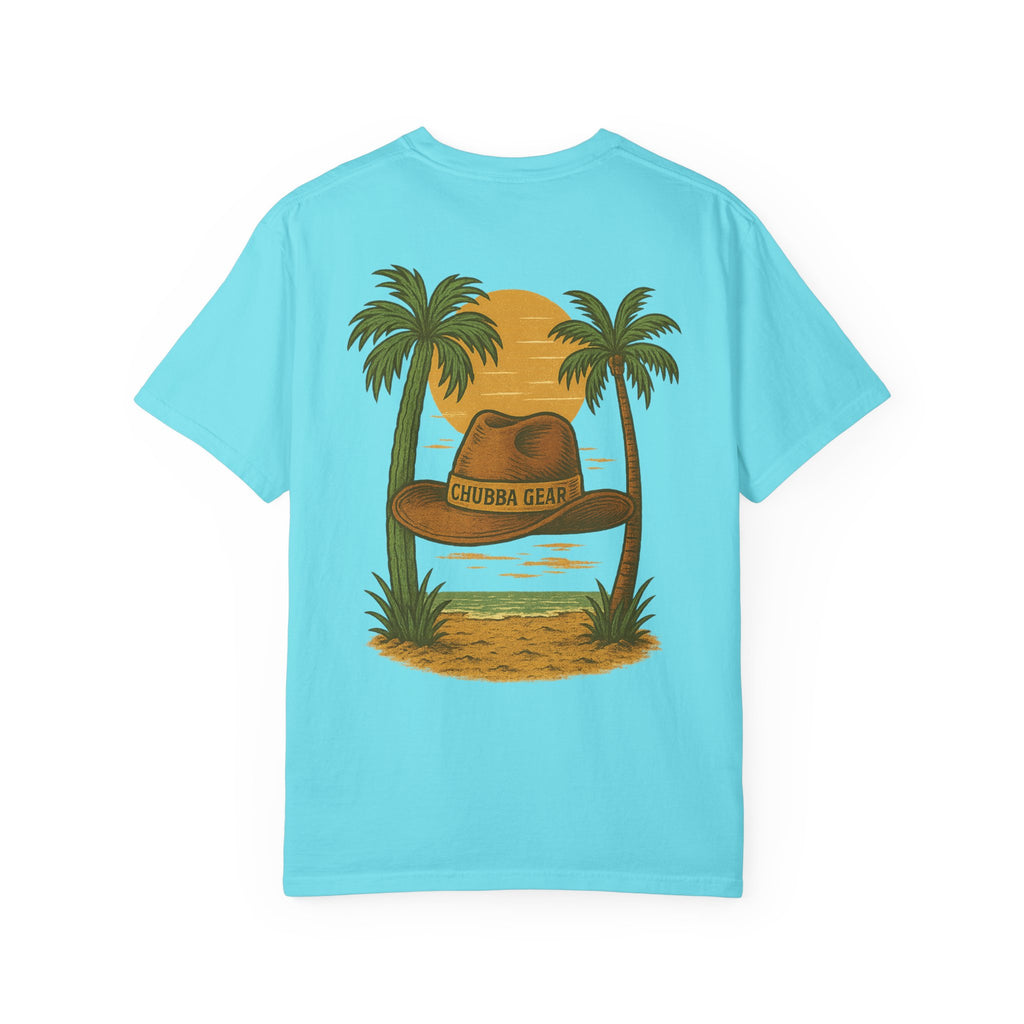 CHUBBA GEAR Tropical Sunset Hat Graphic T-Shirt