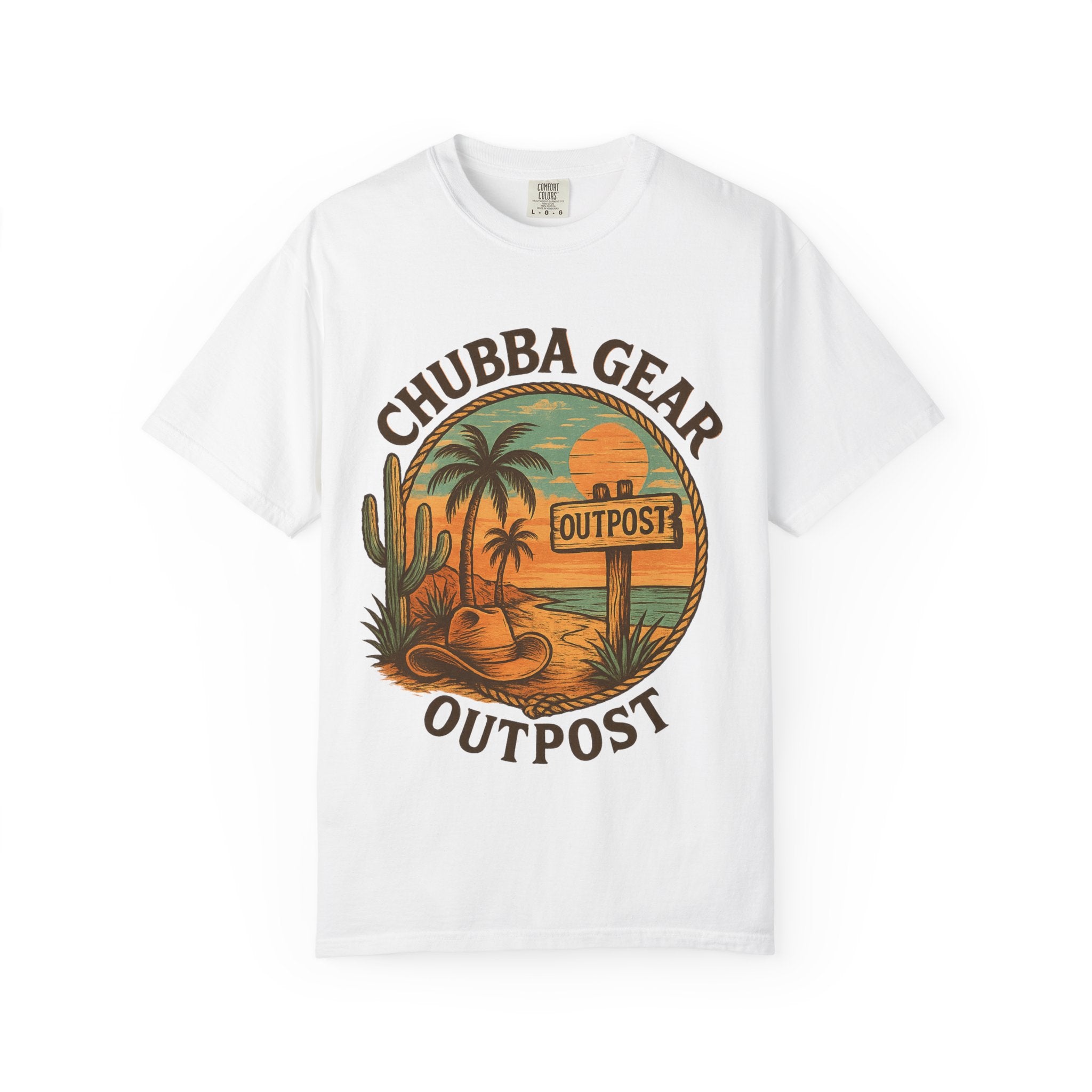 CHUBBA GEAR Outpost Sunset Desert Palm Graphic Tee