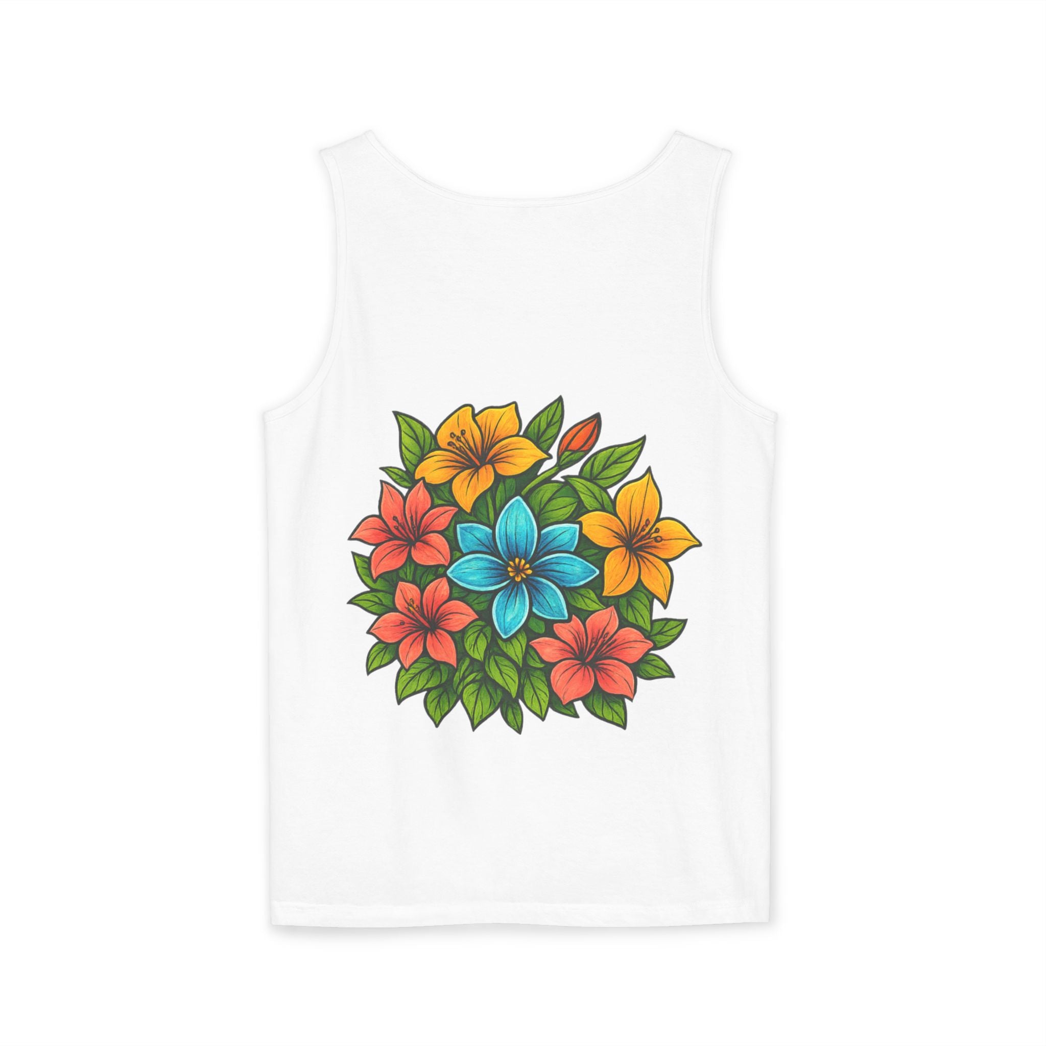 CHUBBA GEAR Floral Monogram Tank Top Tropical Wreath